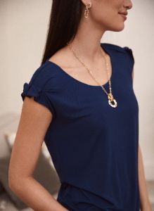 Ruffle Detail Short Sleeve Tee sold by Laura