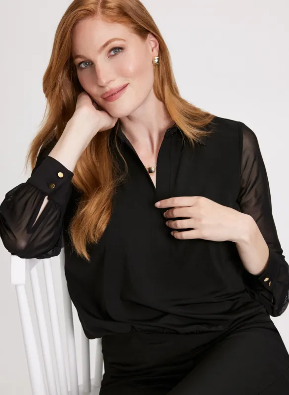 Mesh Long Sleeve Top sold by Laura