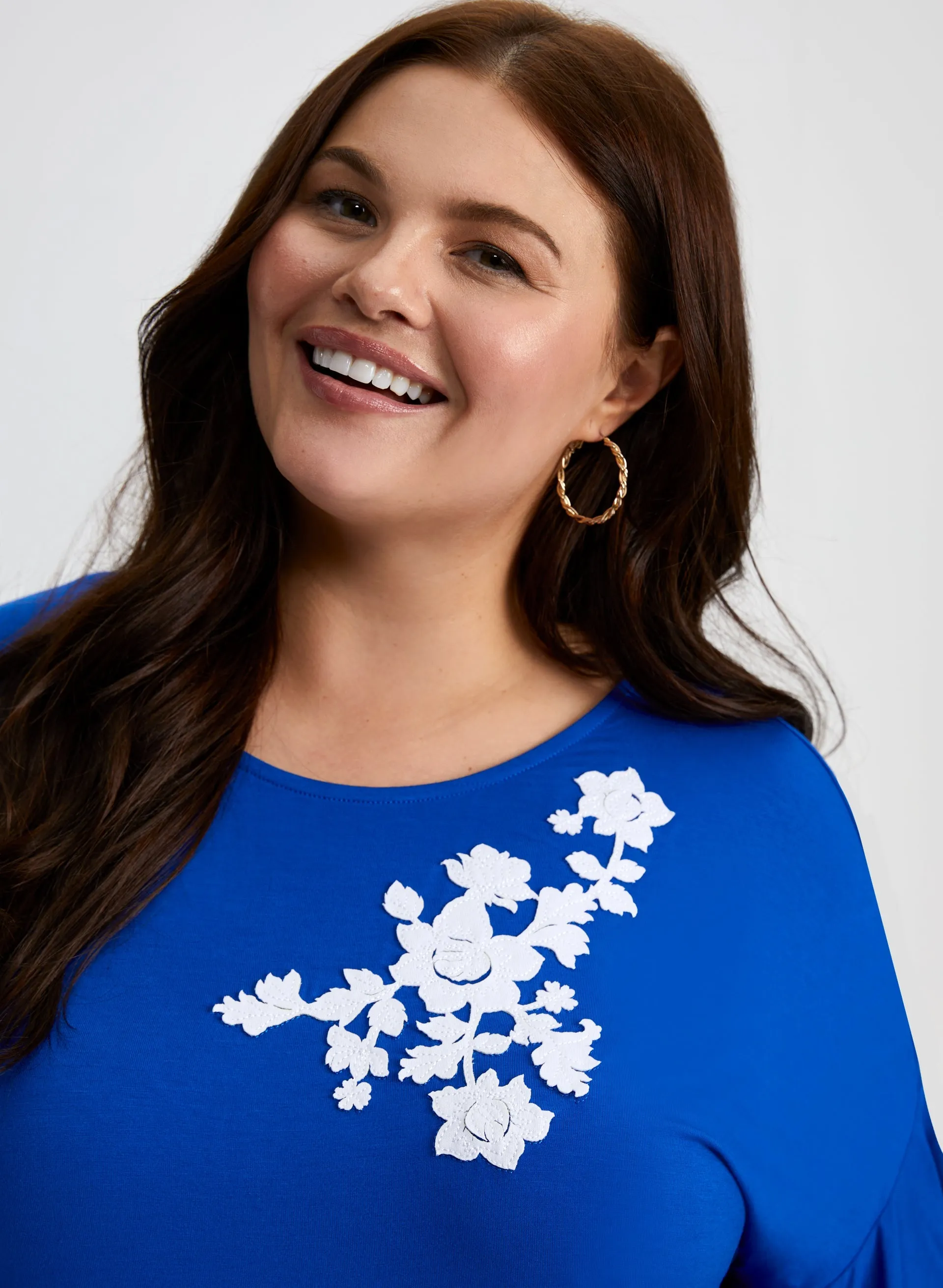 Ruffle Sleeve Floral Detail Top sold by Laura product image thumbnail 2