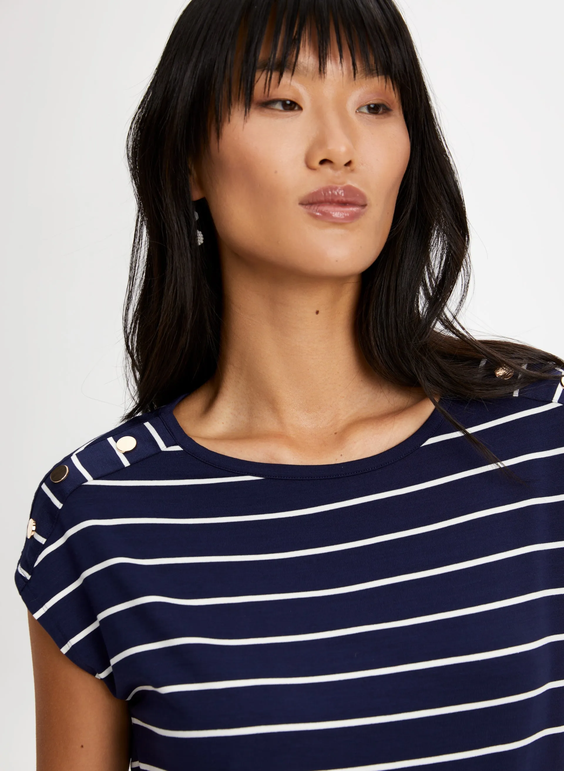 Stripe Print Two-Tone Top sold by Laura product image thumbnail 2