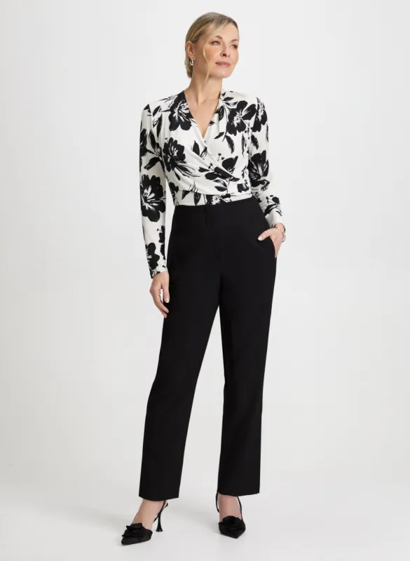 Wrap-Style Top & Slim Leg Pants sold by Laura
