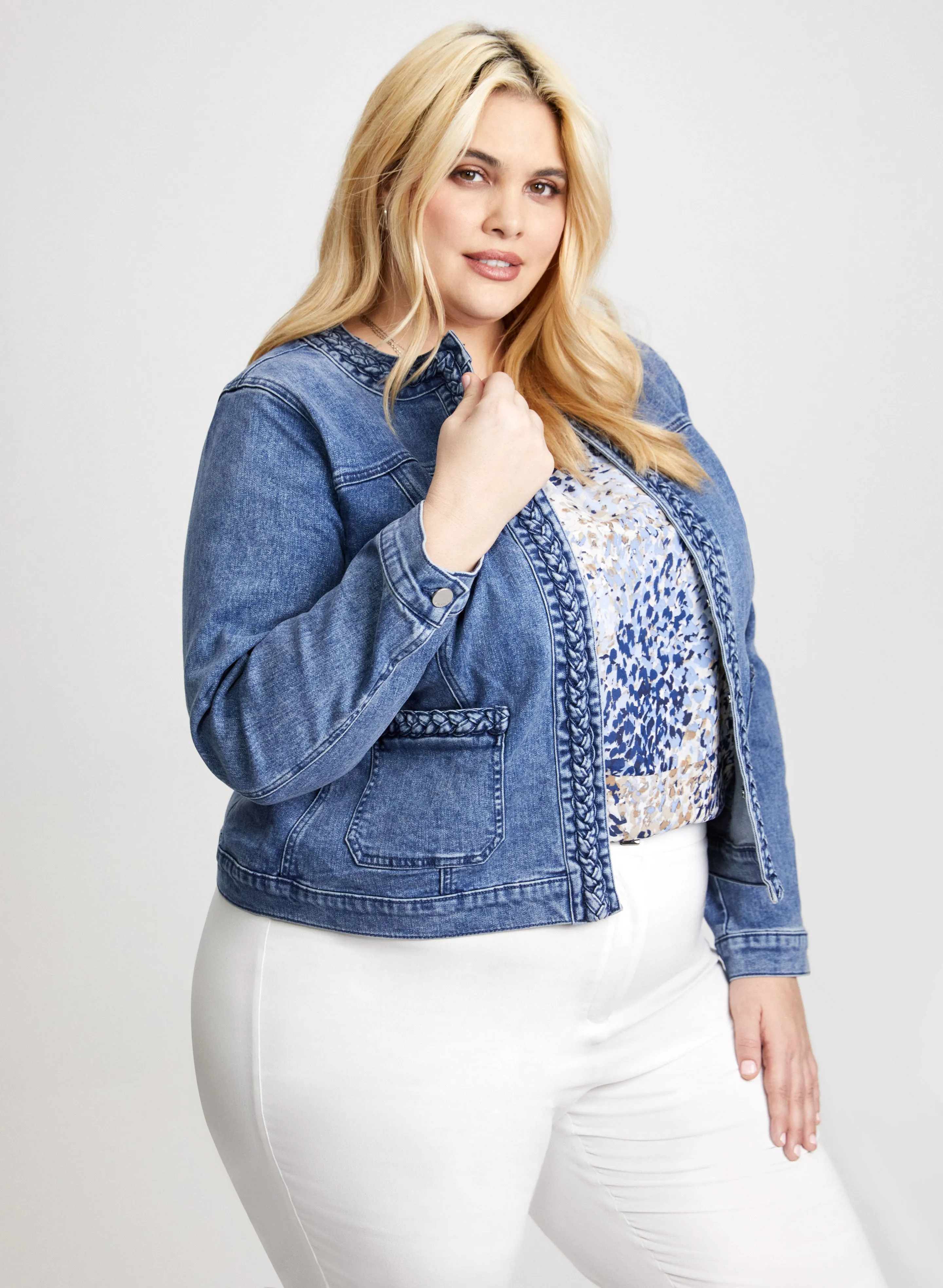 Braid Trim Denim Jacket sold by Laura product image thumbnail 4