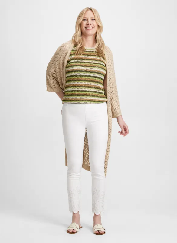 Openwork Tunic Cardigan & Embroidered Pants sold by Laura