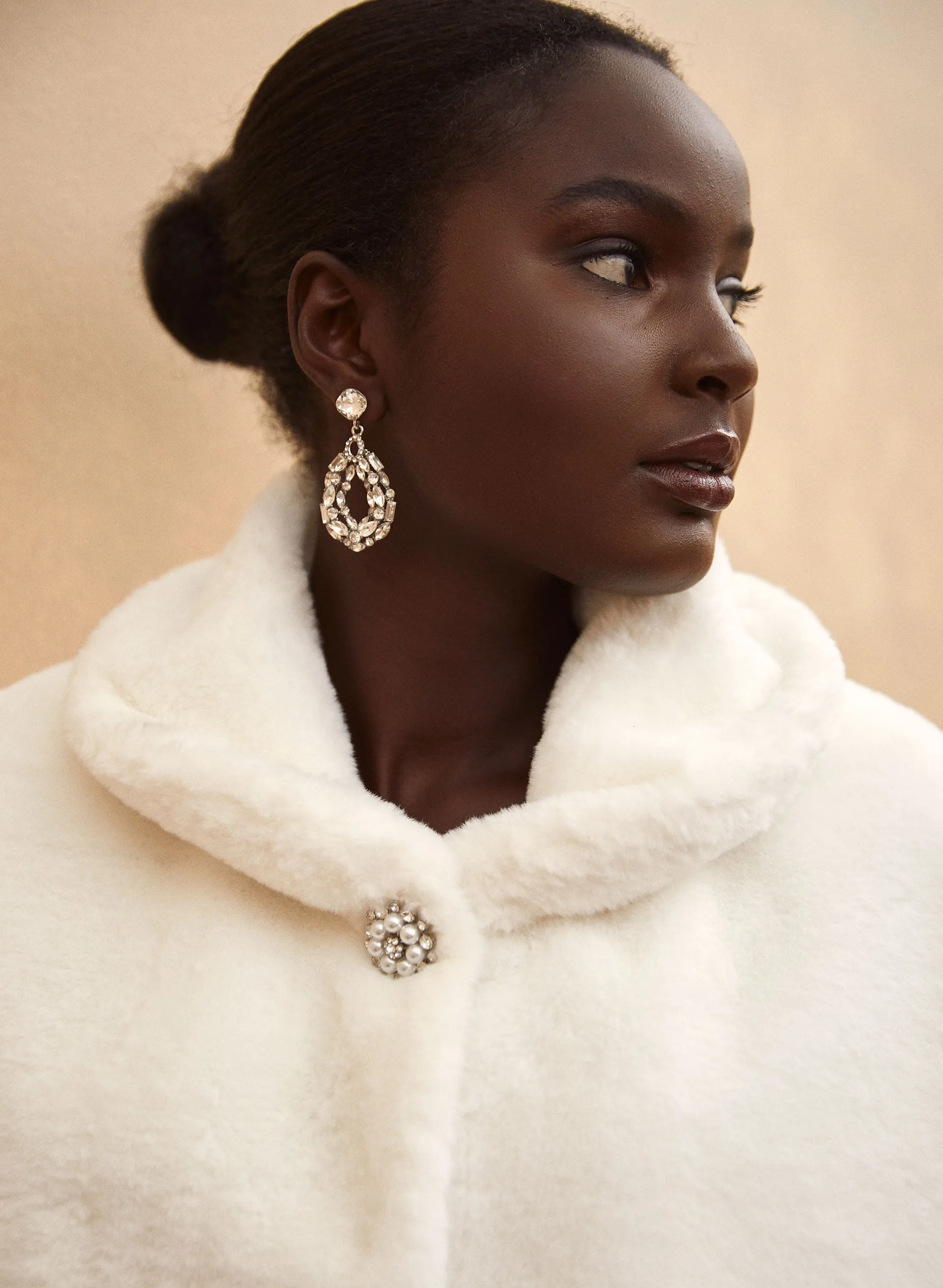 Brooch Detail Faux Fur Cape sold by Laura product image thumbnail 2