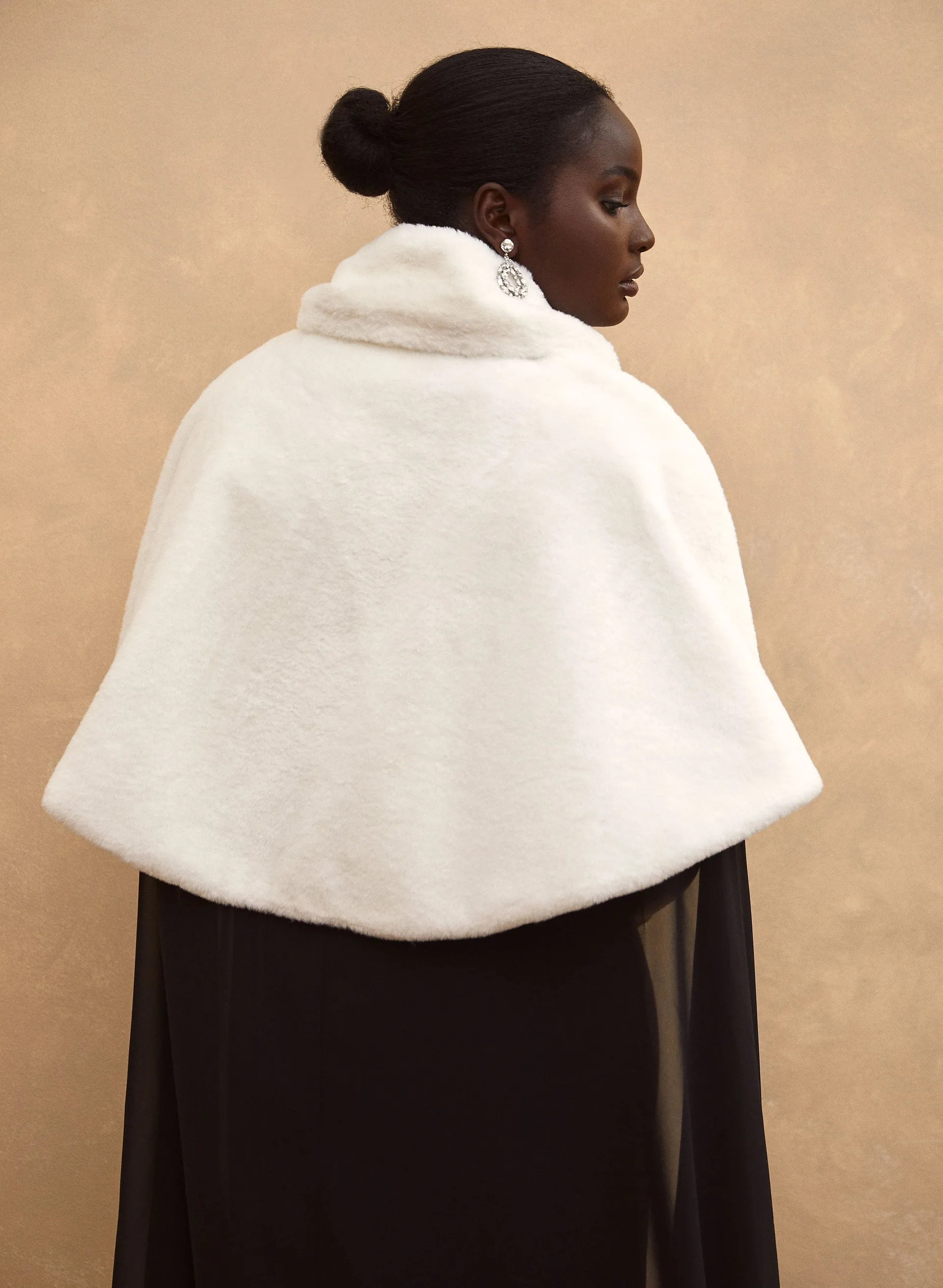 Brooch Detail Faux Fur Cape sold by Laura product image thumbnail 4