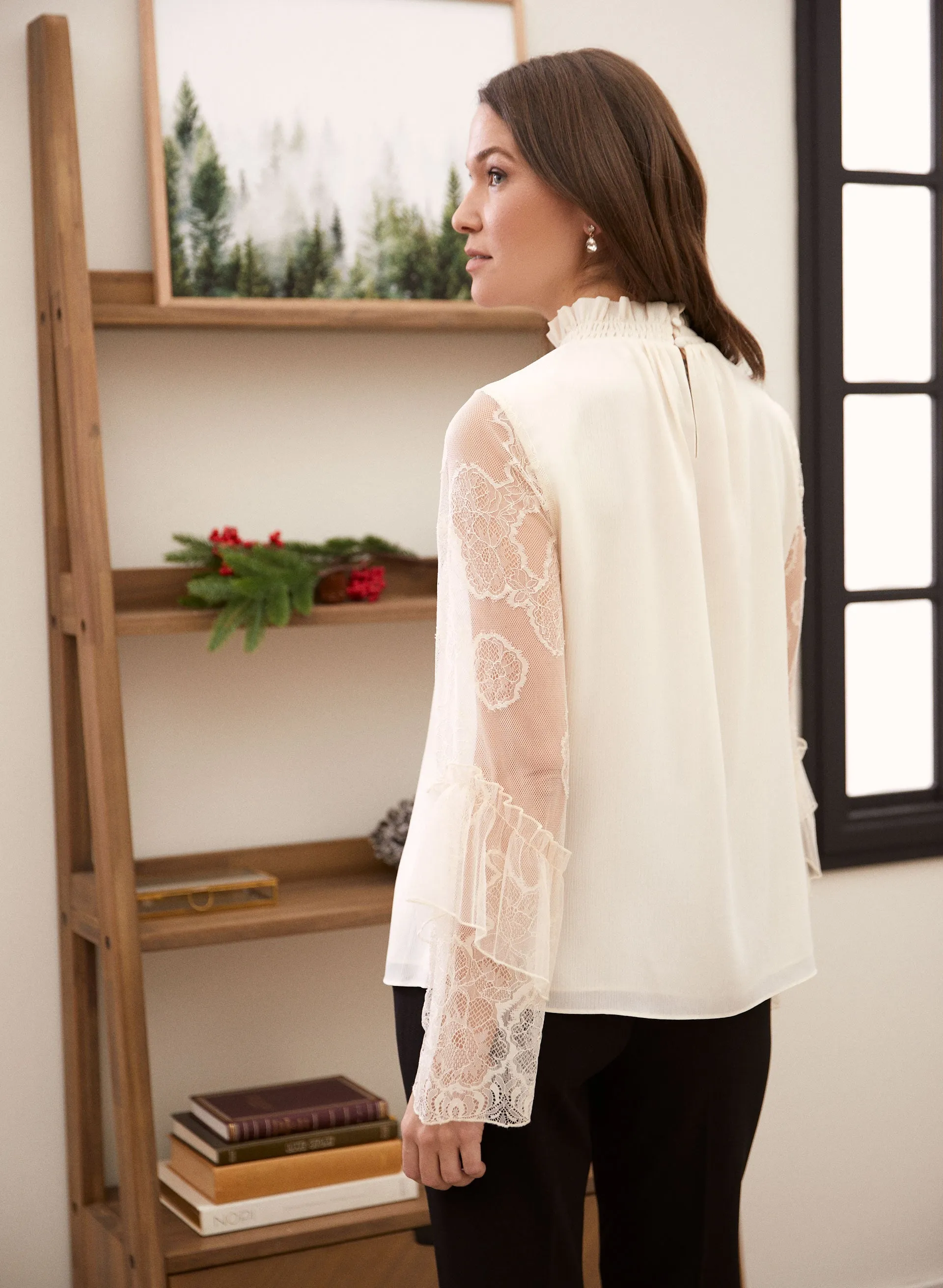 Lace Sleeve Chiffon Blouse sold by Laura product image thumbnail 3