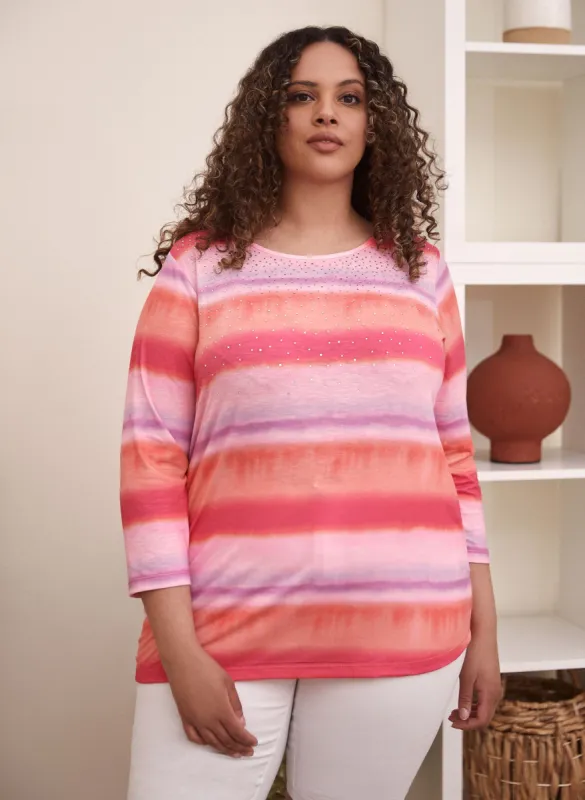 Ombré Stripe Tie-Dye Tee sold by Laura