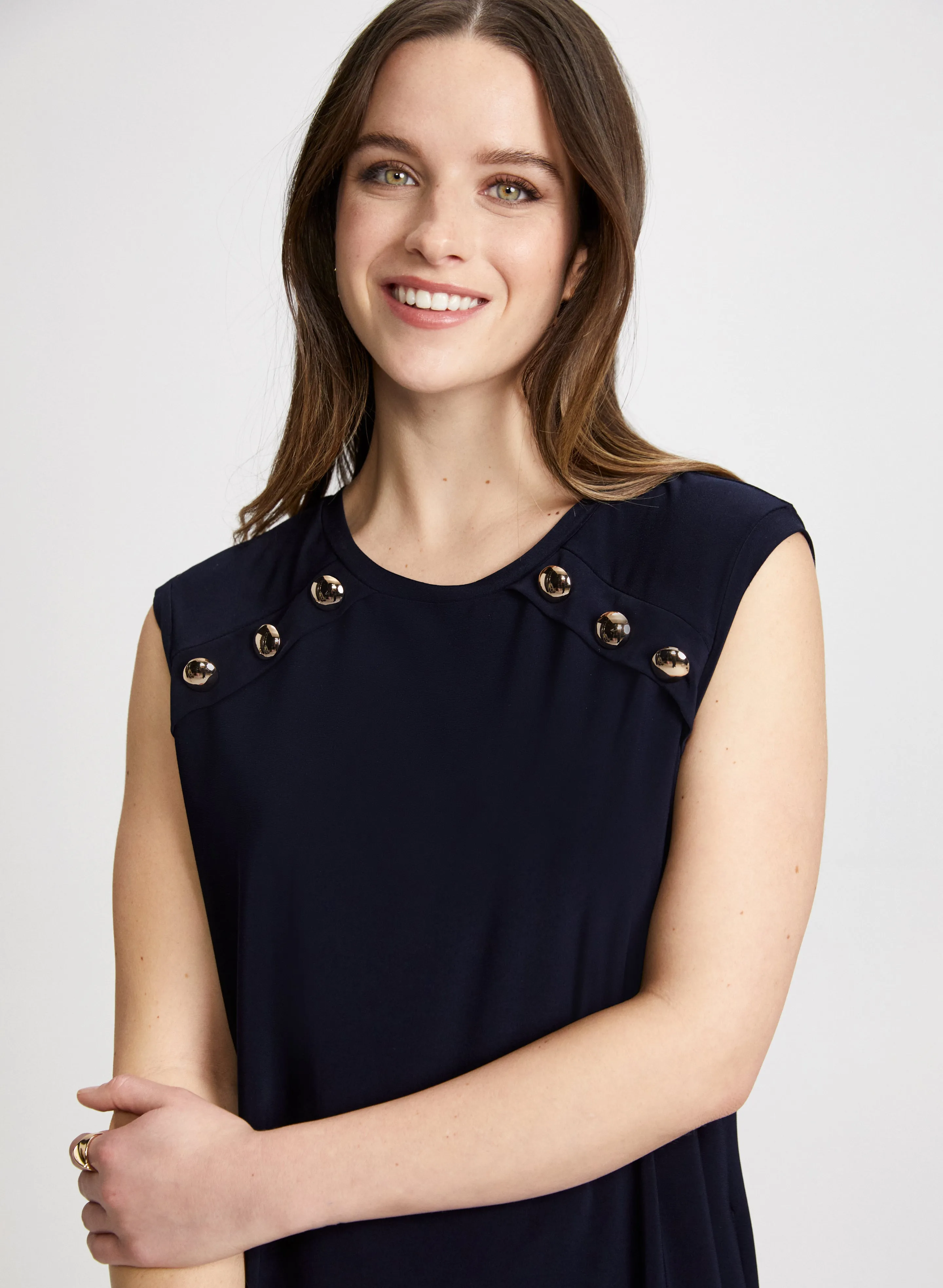 Decorative Button A-Line Dress sold by Laura product image thumbnail 5