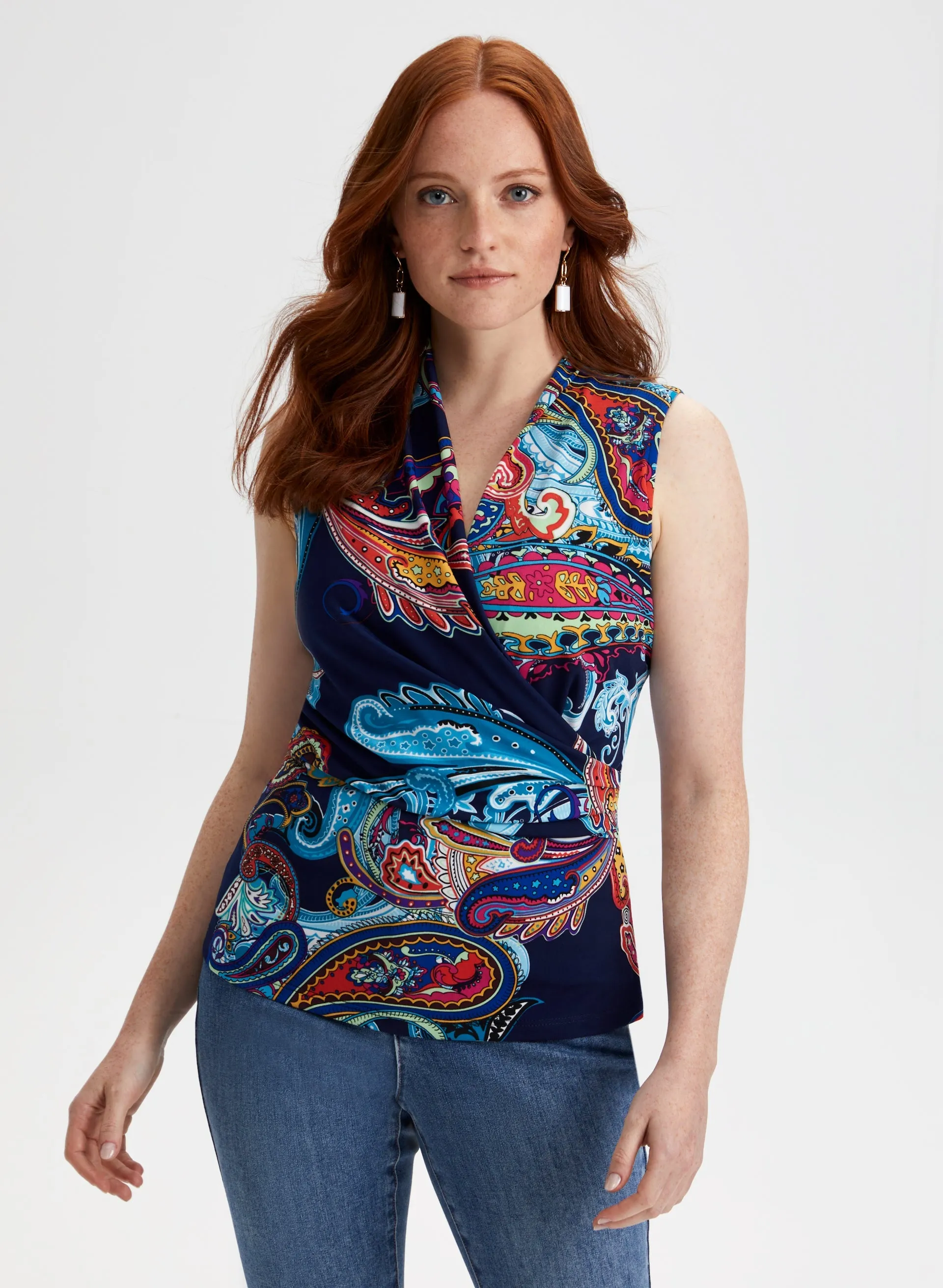 Paisley Print Sleeveless Blouse sold by Laura