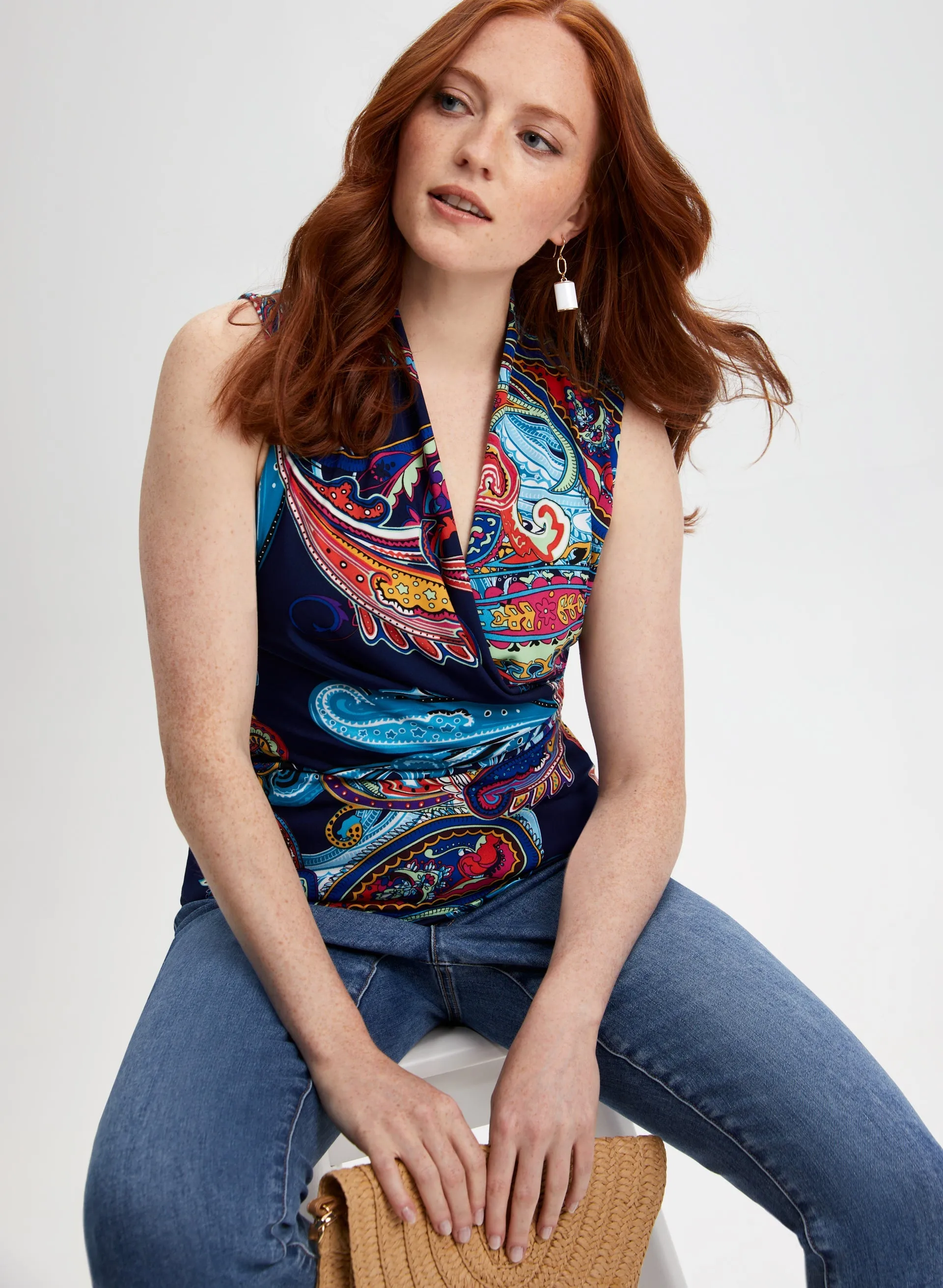 Paisley Print Sleeveless Blouse sold by Laura product image thumbnail 5