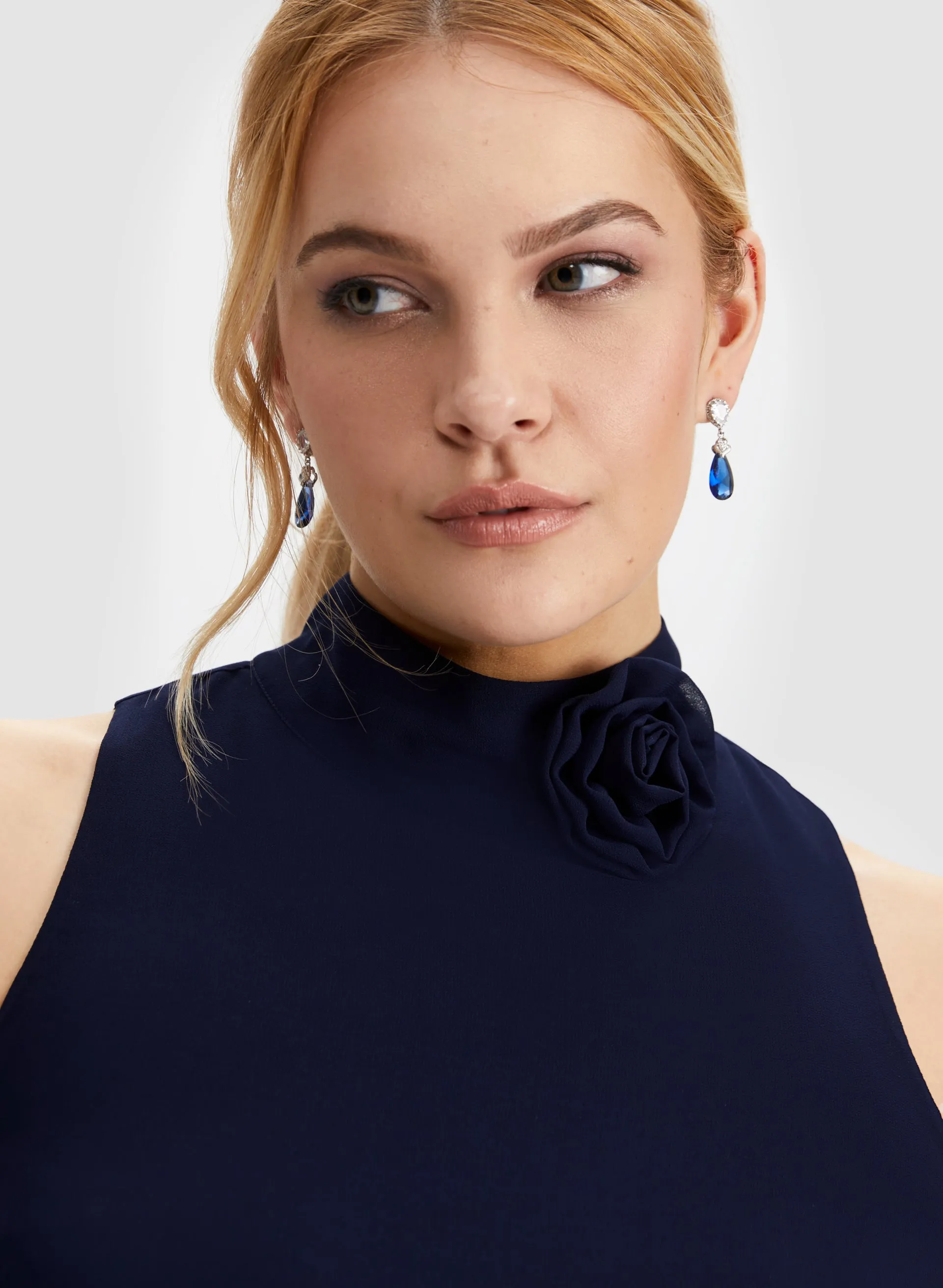 Layered Chiffon Mock Neck Dress sold by Laura product image thumbnail 4