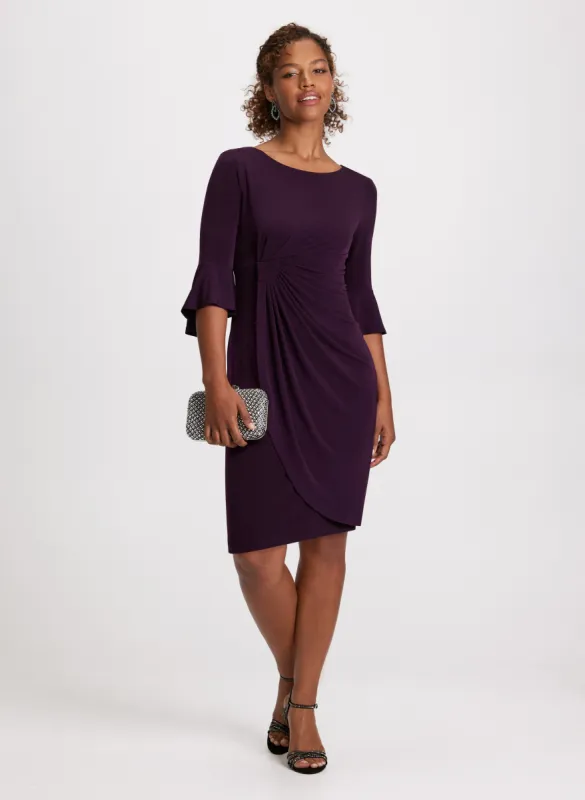 Flounce Sleeve Ruched Waist Dress sold by Laura