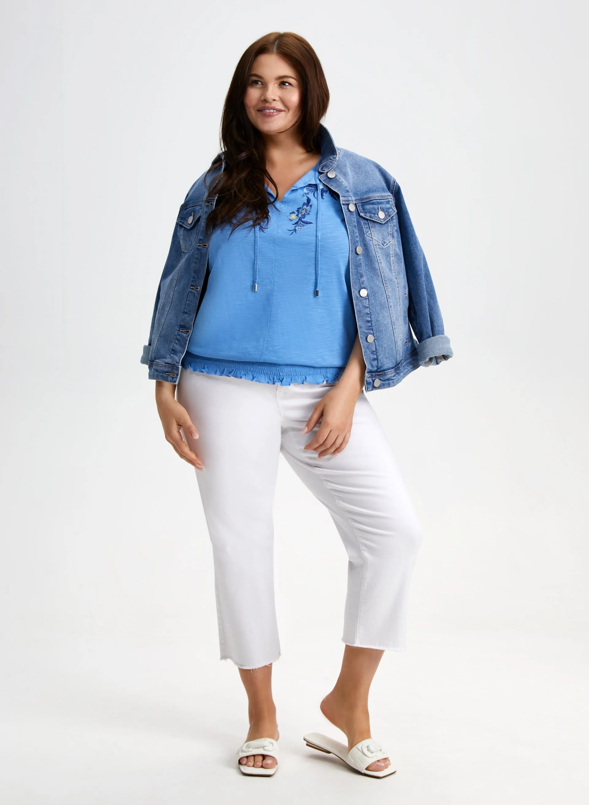 Floral Embroidered Smocked Top sold by Laura product image thumbnail 3