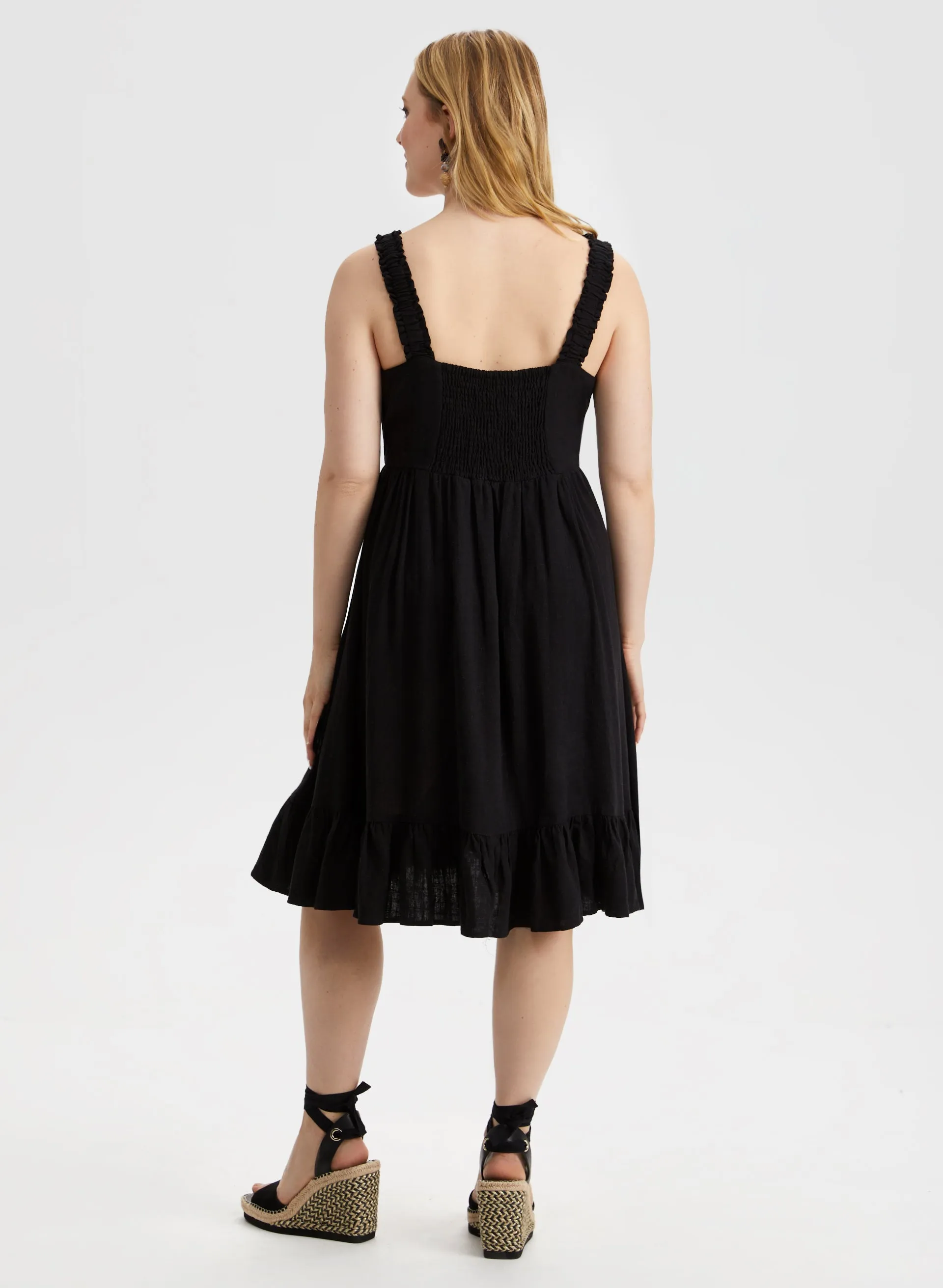 Linen Blend Elastic Strap Dress sold by Laura product image thumbnail 2