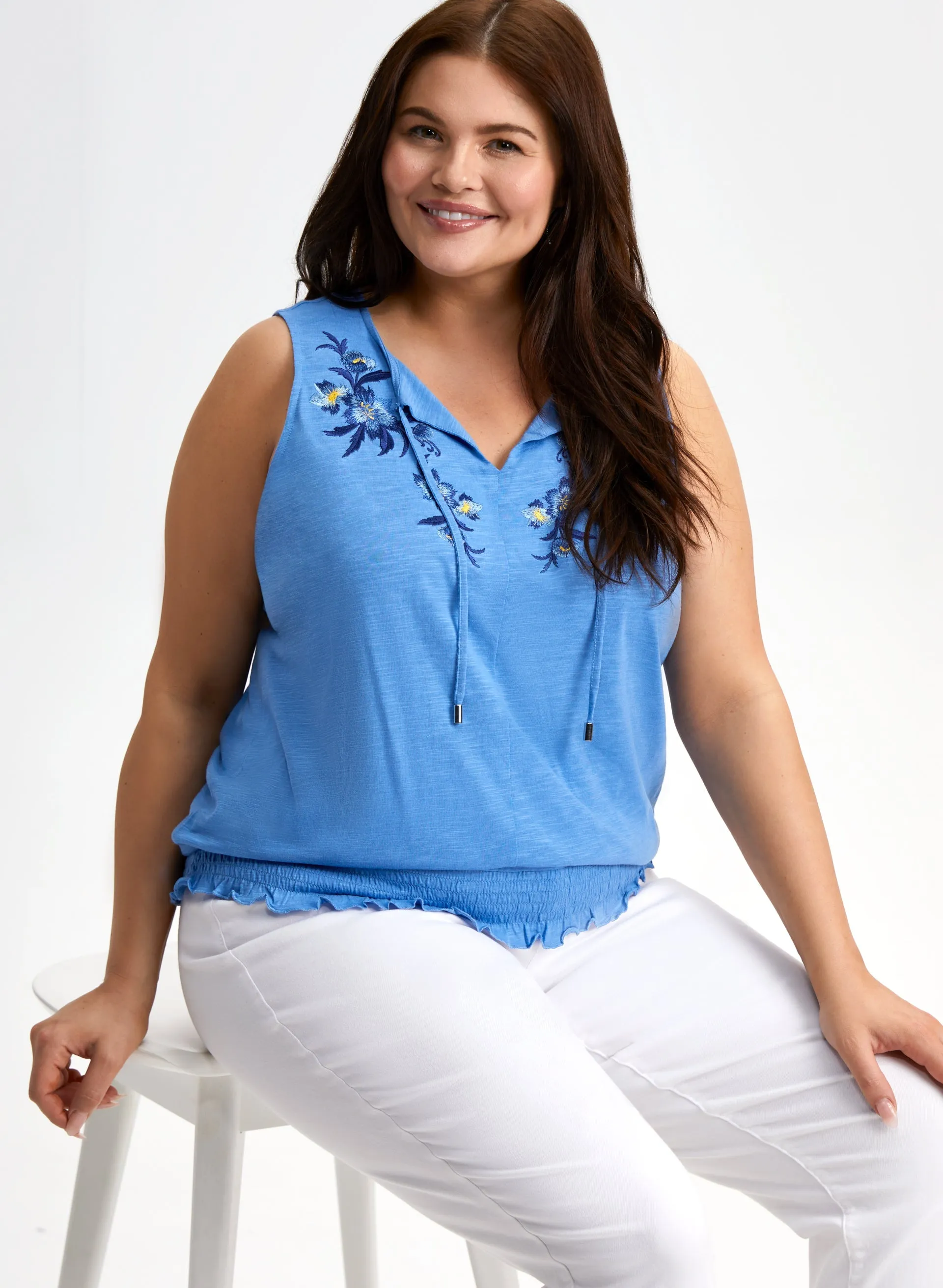 Floral Embroidered Smocked Top sold by Laura product image thumbnail 4