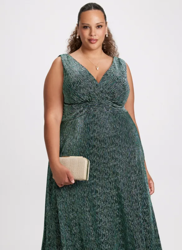 Foil Trim Detail Capelet Effect Dress sold by Laura