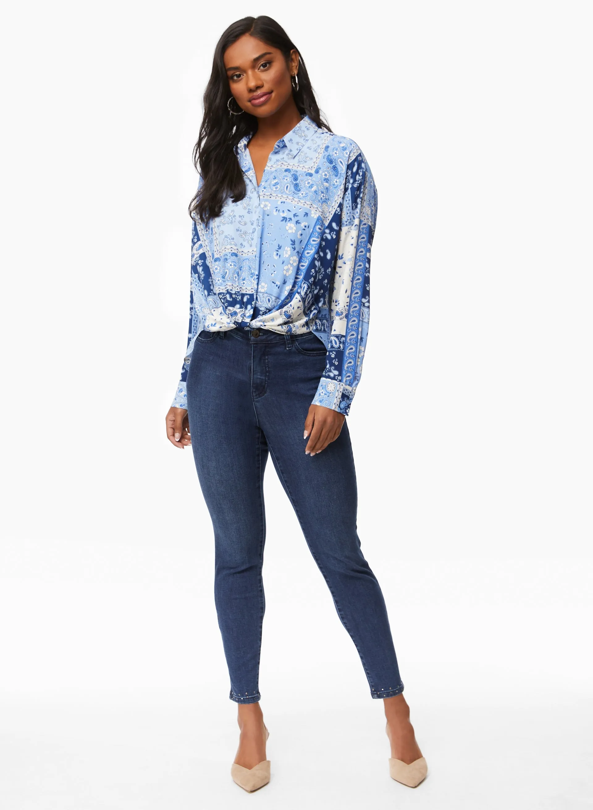 Butterfly Rhinestone Detail Slim Leg Jeans sold by Laura product image thumbnail 3