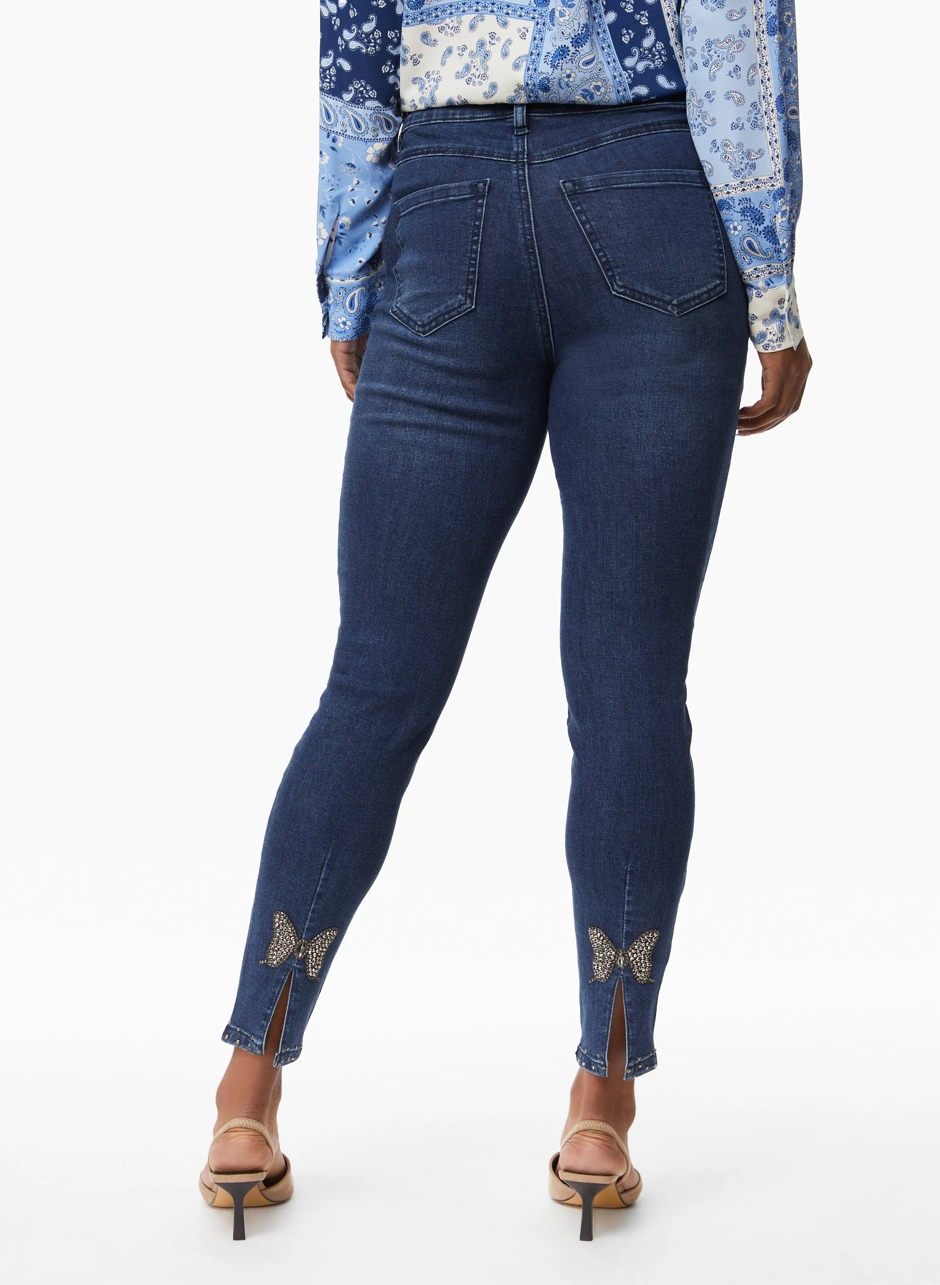 Butterfly Rhinestone Detail Slim Leg Jeans sold by Laura product image thumbnail 2