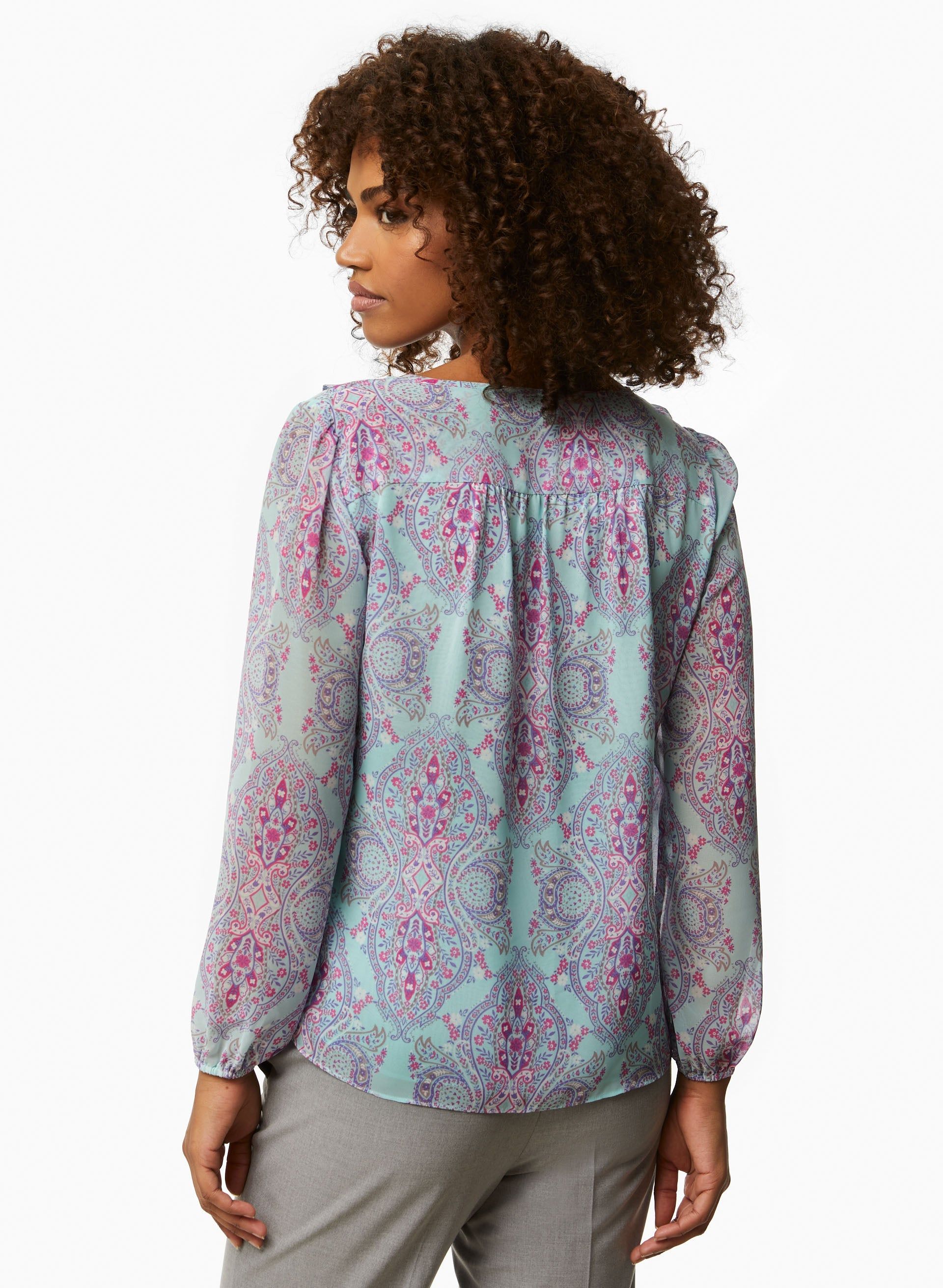 Paisley Print Ruffle Blouse sold by Laura product image thumbnail 4