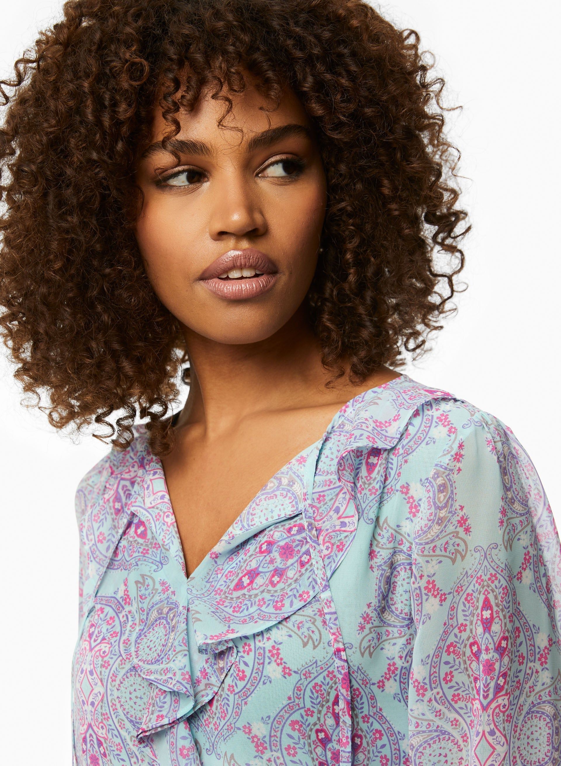 Paisley Print Ruffle Blouse sold by Laura product image thumbnail 2