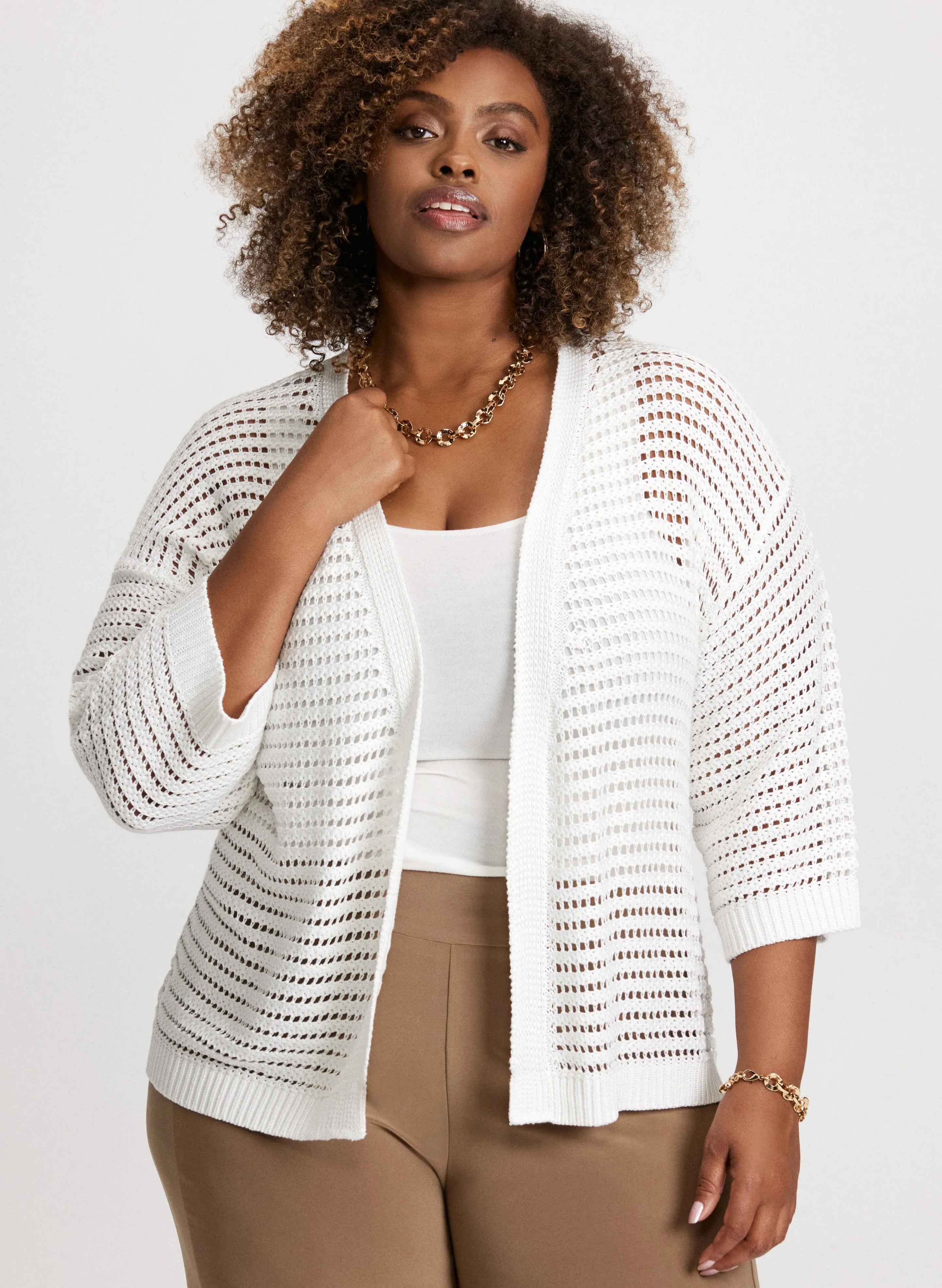 Open Front Knitted Cardigan sold by Laura