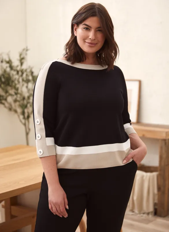 Joseph Ribkoff - Colour Block Sweater sold by Laura