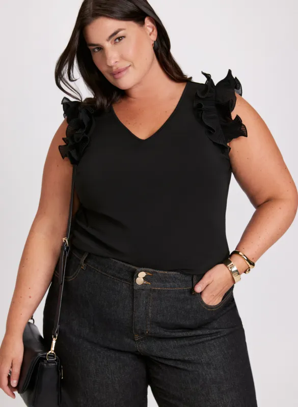 Ruffled Shoulder Top sold by Laura