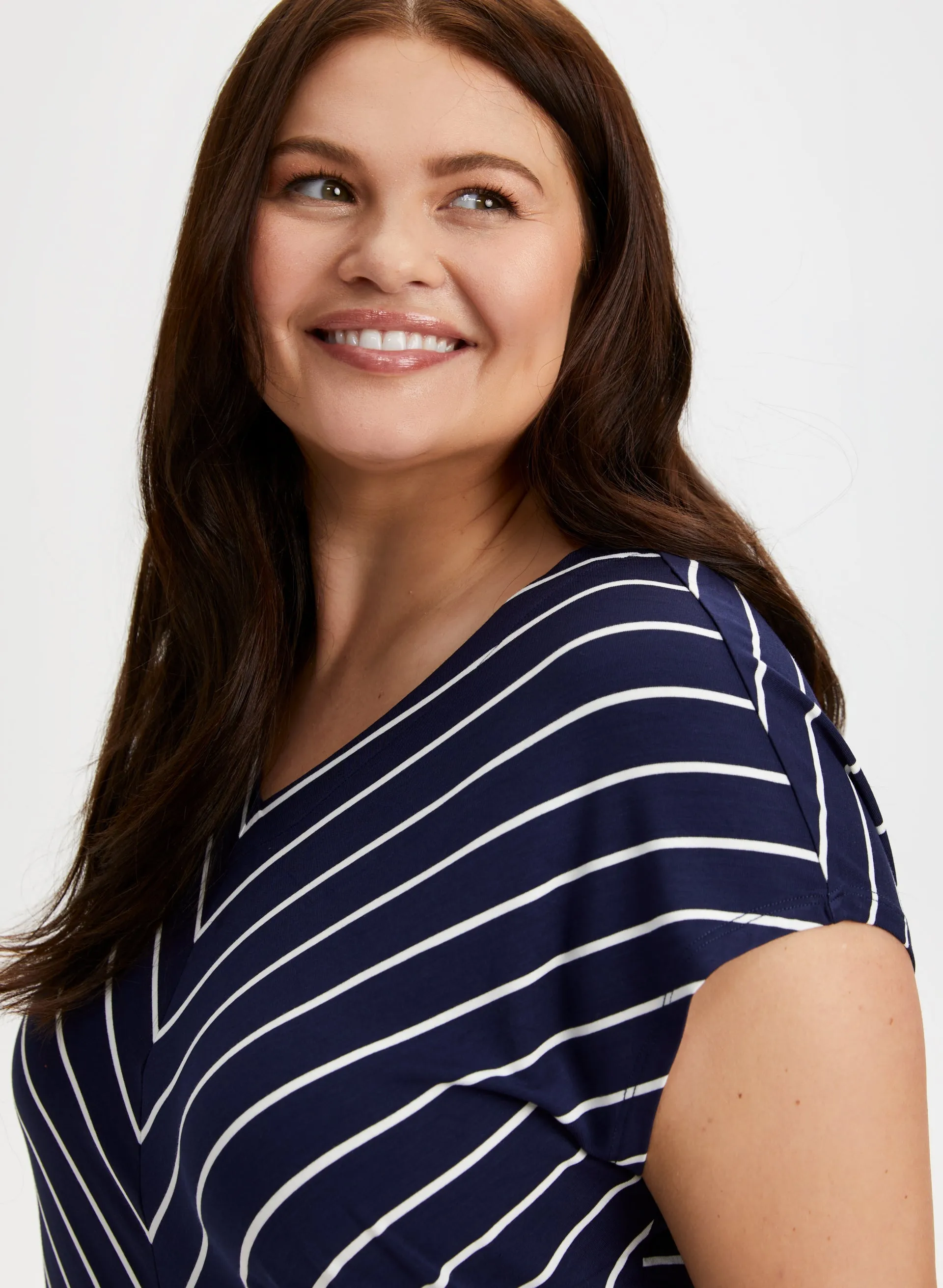 V-Neck Stripe Print Top sold by Laura product image thumbnail 2