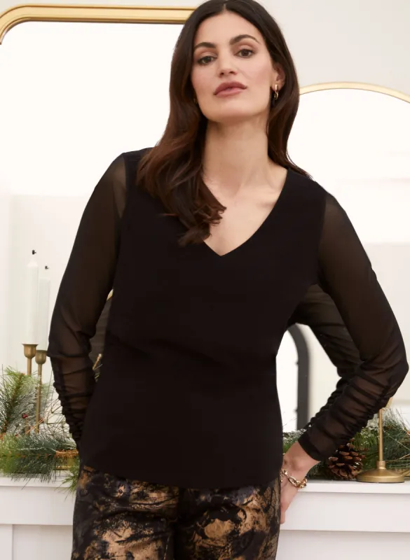 Mesh Sleeve Top sold by Laura