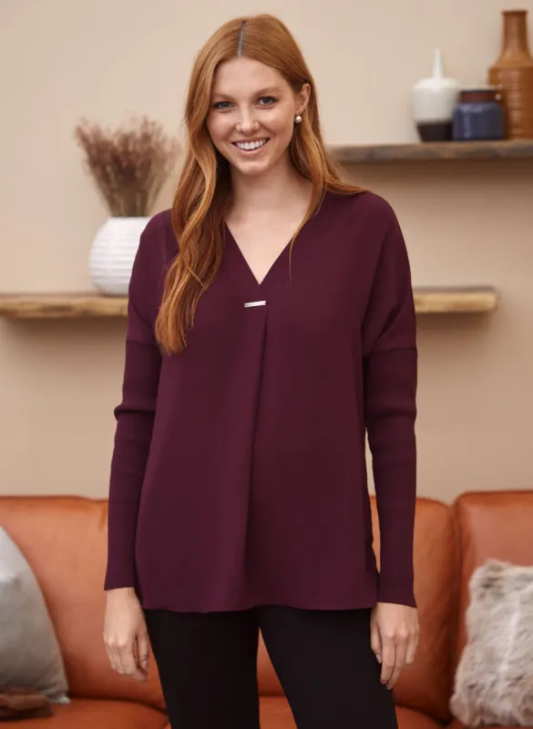 Long Sleeve V-Neck Blouse sold by Laura