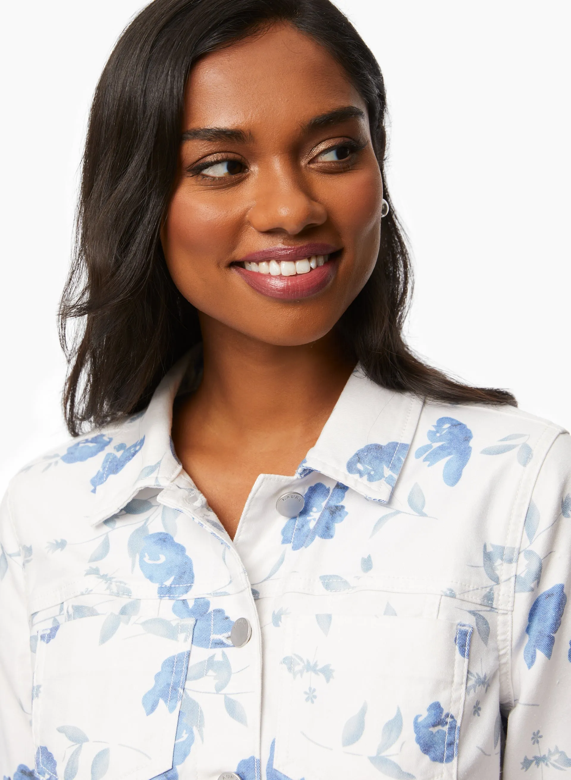 Floral Print Denim Jacket sold by Laura product image thumbnail 4