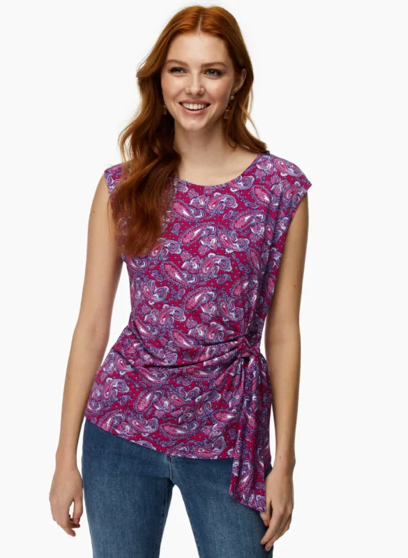 Paisley Print Tie Detail Top sold by Laura
