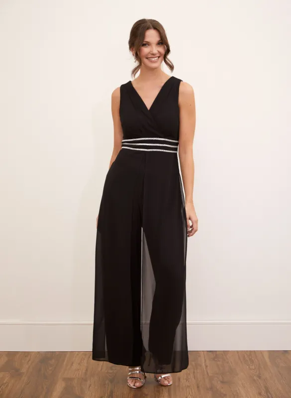 Rhinestone Stripe Detail Jumpsuit sold by Laura