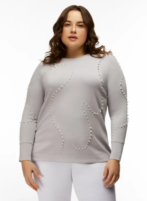 Pearl Trim Detail Sweater sold by Laura