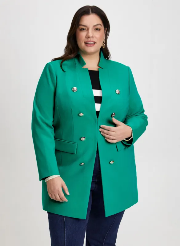 Button Detail Redingote Jacket sold by Laura