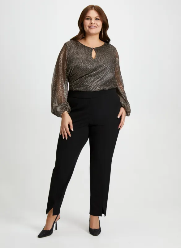 Plissé Top & Front Slit Pants sold by Laura