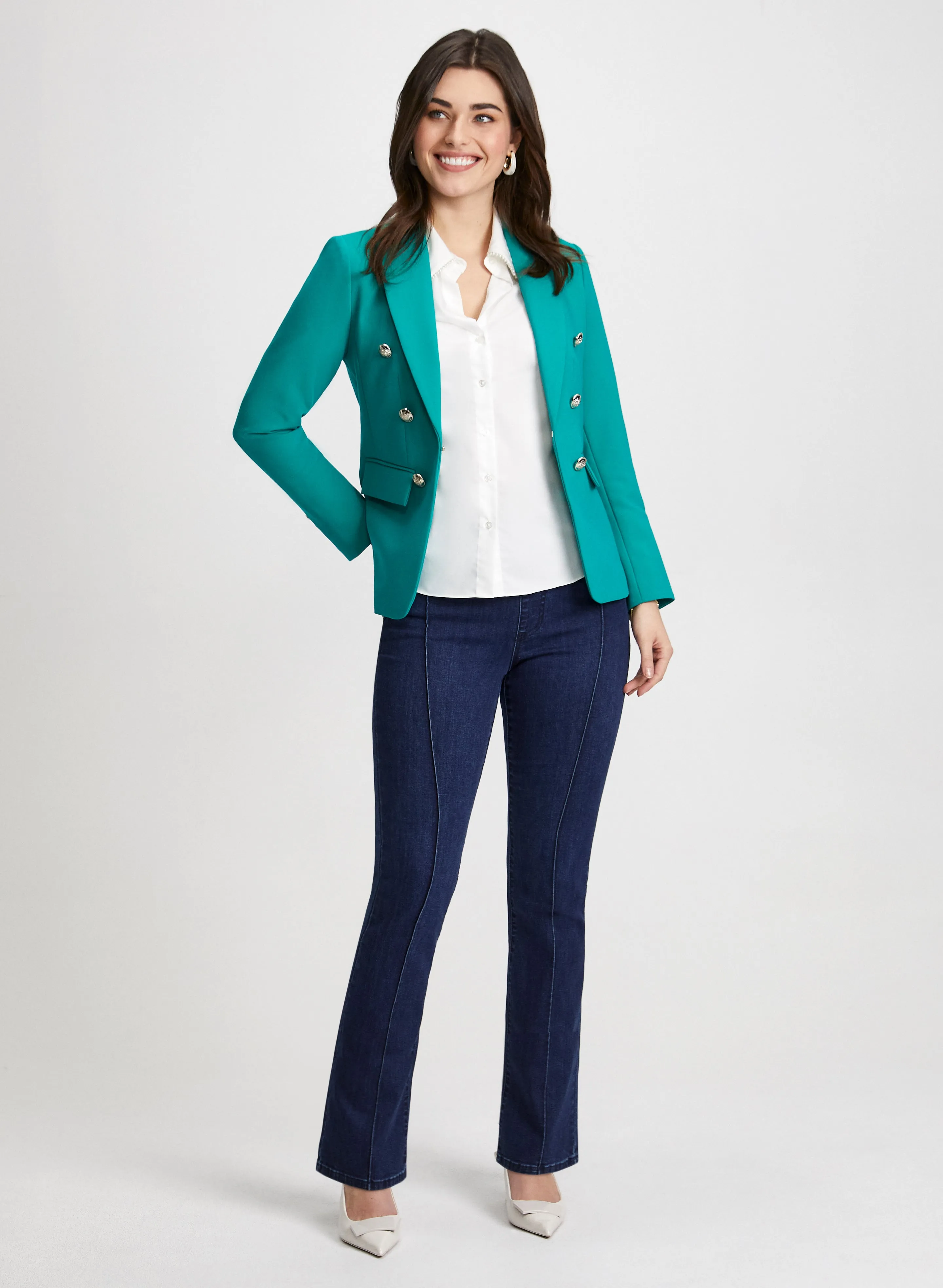 Button Detail Blazer & Bootcut Jeans sold by Laura