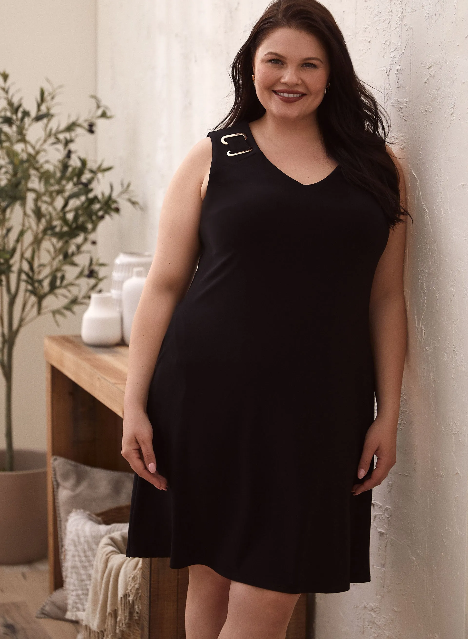 Buckle Detail Fit & Flare Dress sold by Laura product image thumbnail 5