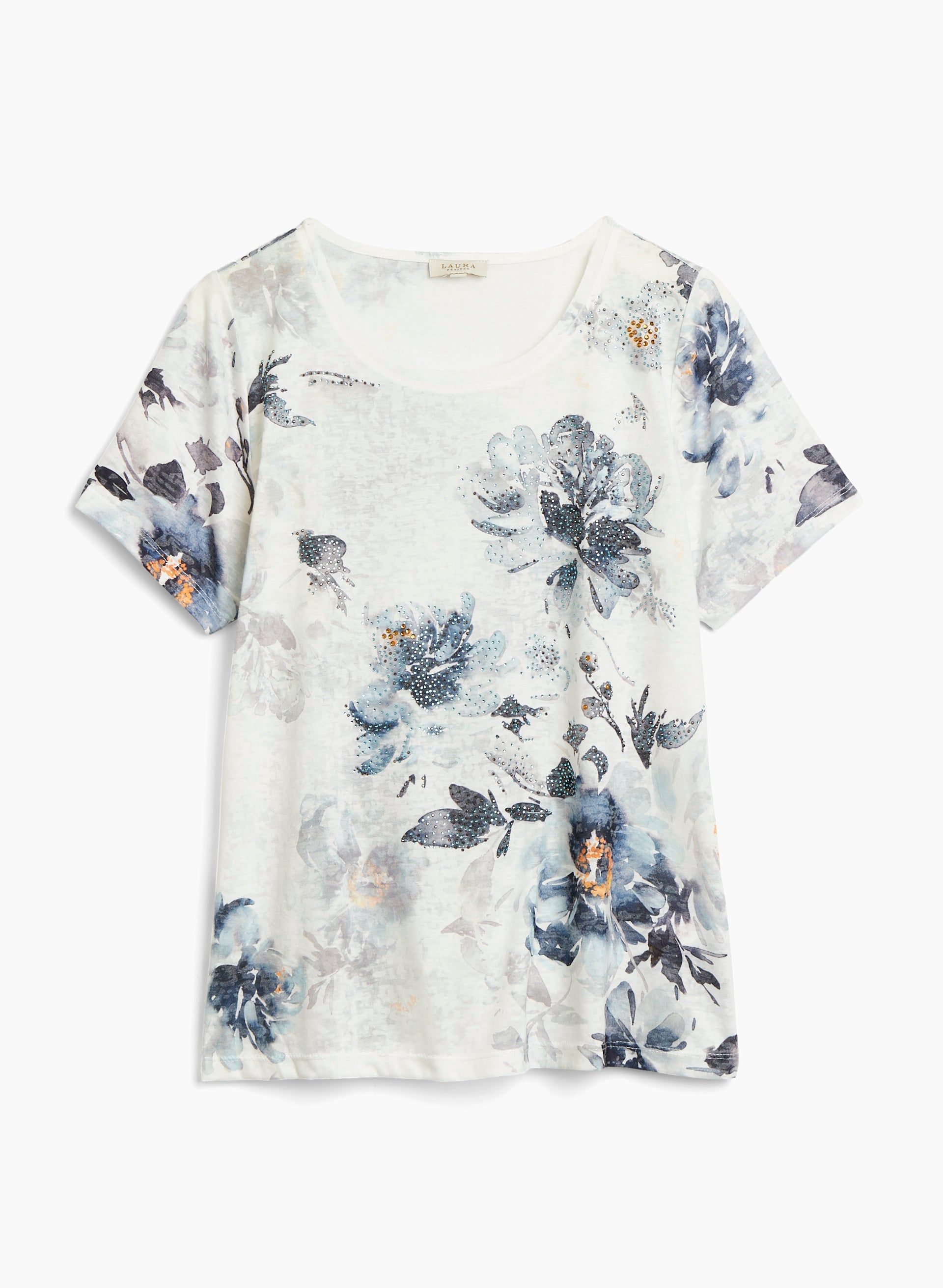 Floral Print Burnout Tee sold by Laura product image thumbnail 5