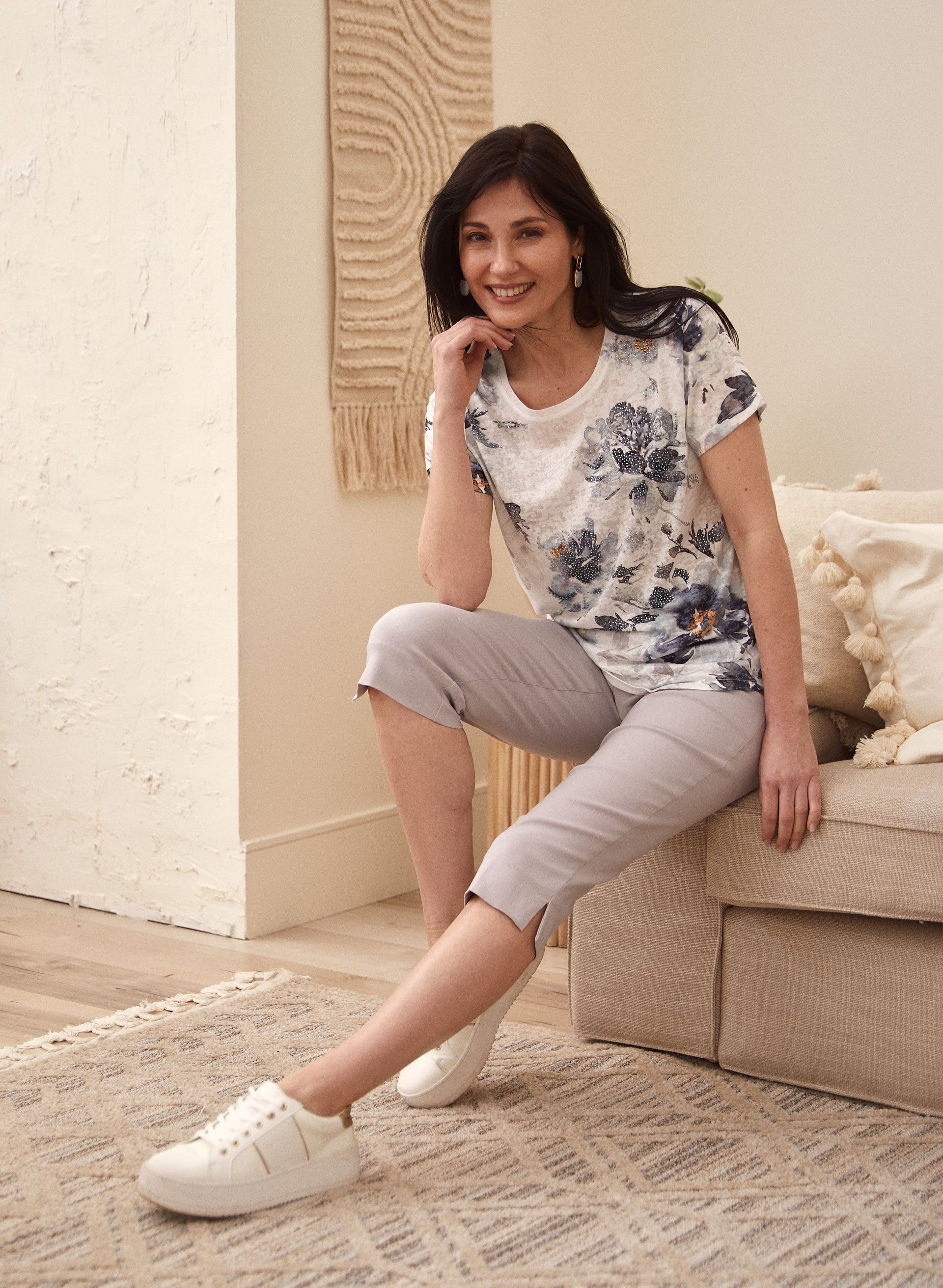 Floral Print Burnout Tee sold by Laura product image thumbnail 3