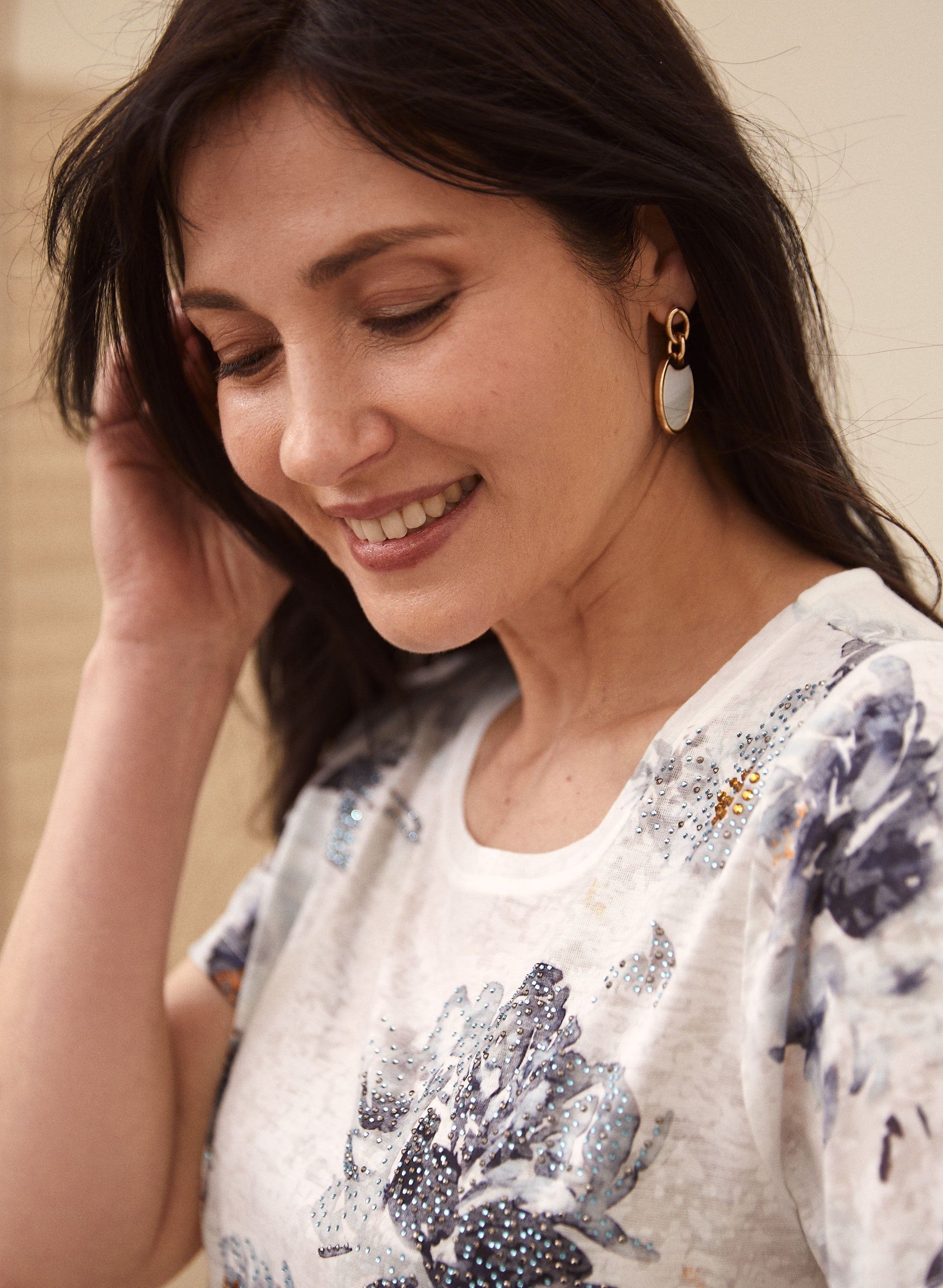 Floral Print Burnout Tee sold by Laura