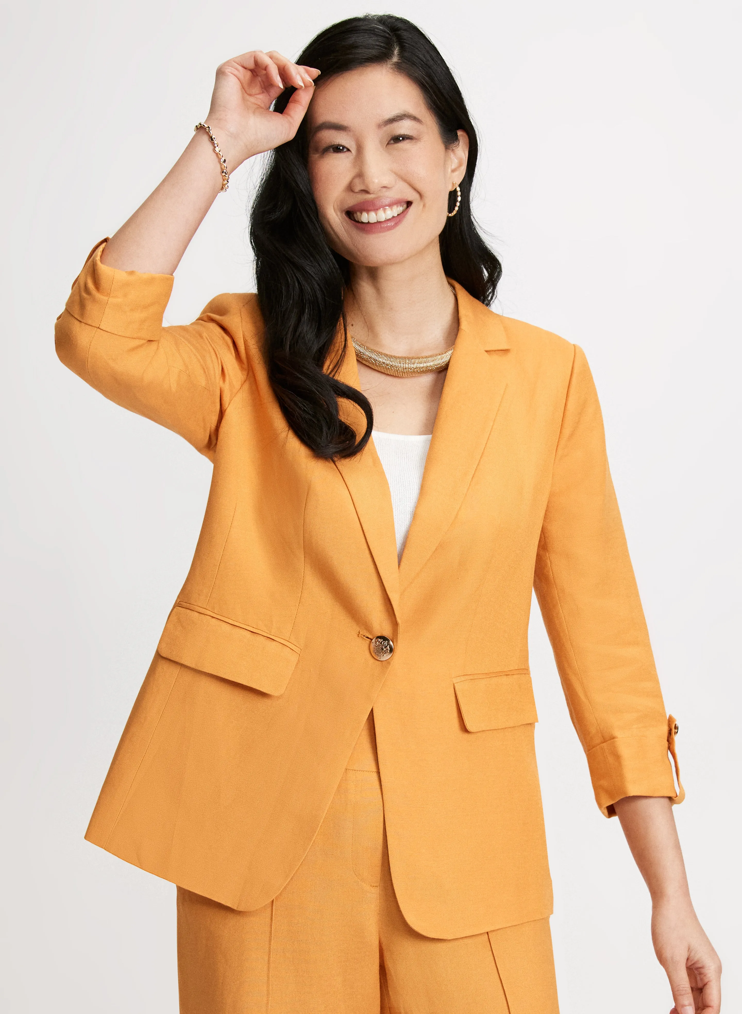 Linen-Blend Blazer sold by Laura