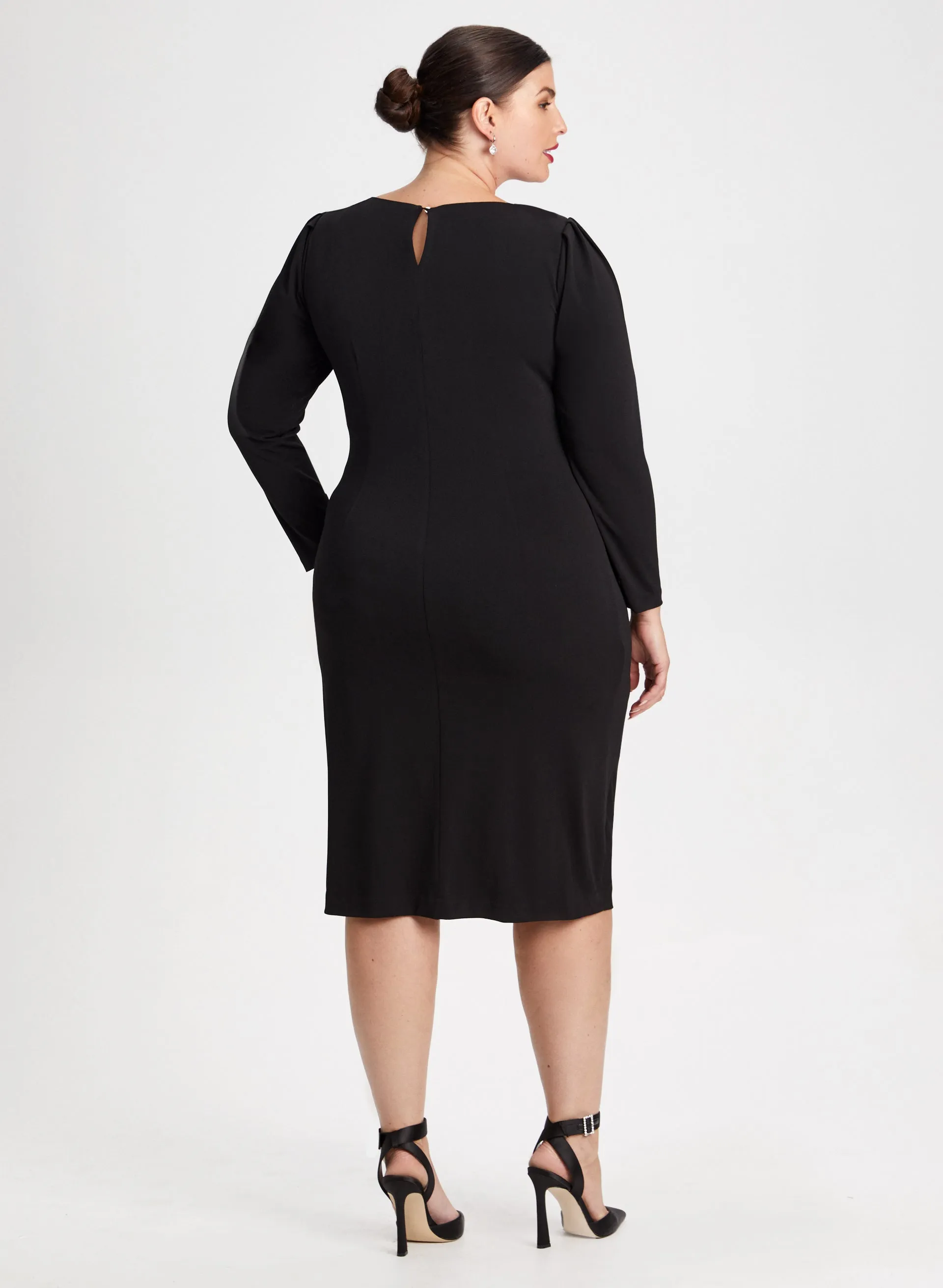 Side Pleat Detail Sheath Dress sold by Laura product image thumbnail 3