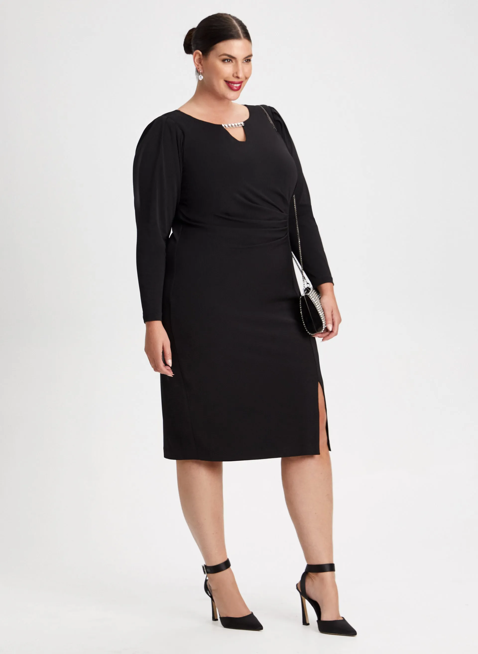 Side Pleat Detail Sheath Dress sold by Laura product image thumbnail 2