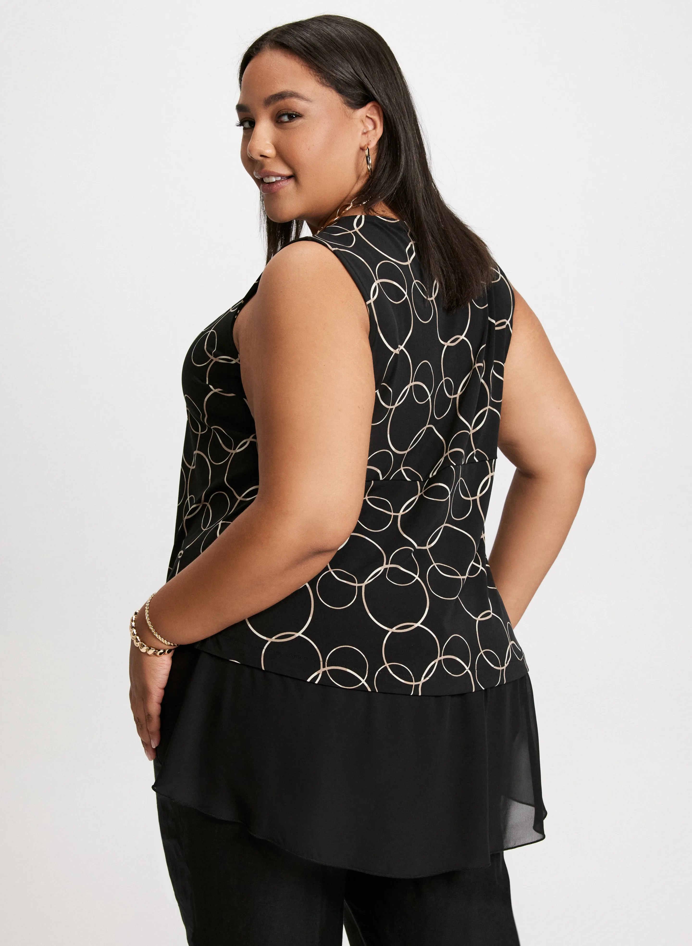 Chiffon Ruffle V-Neck Tunic sold by Laura product image thumbnail 4