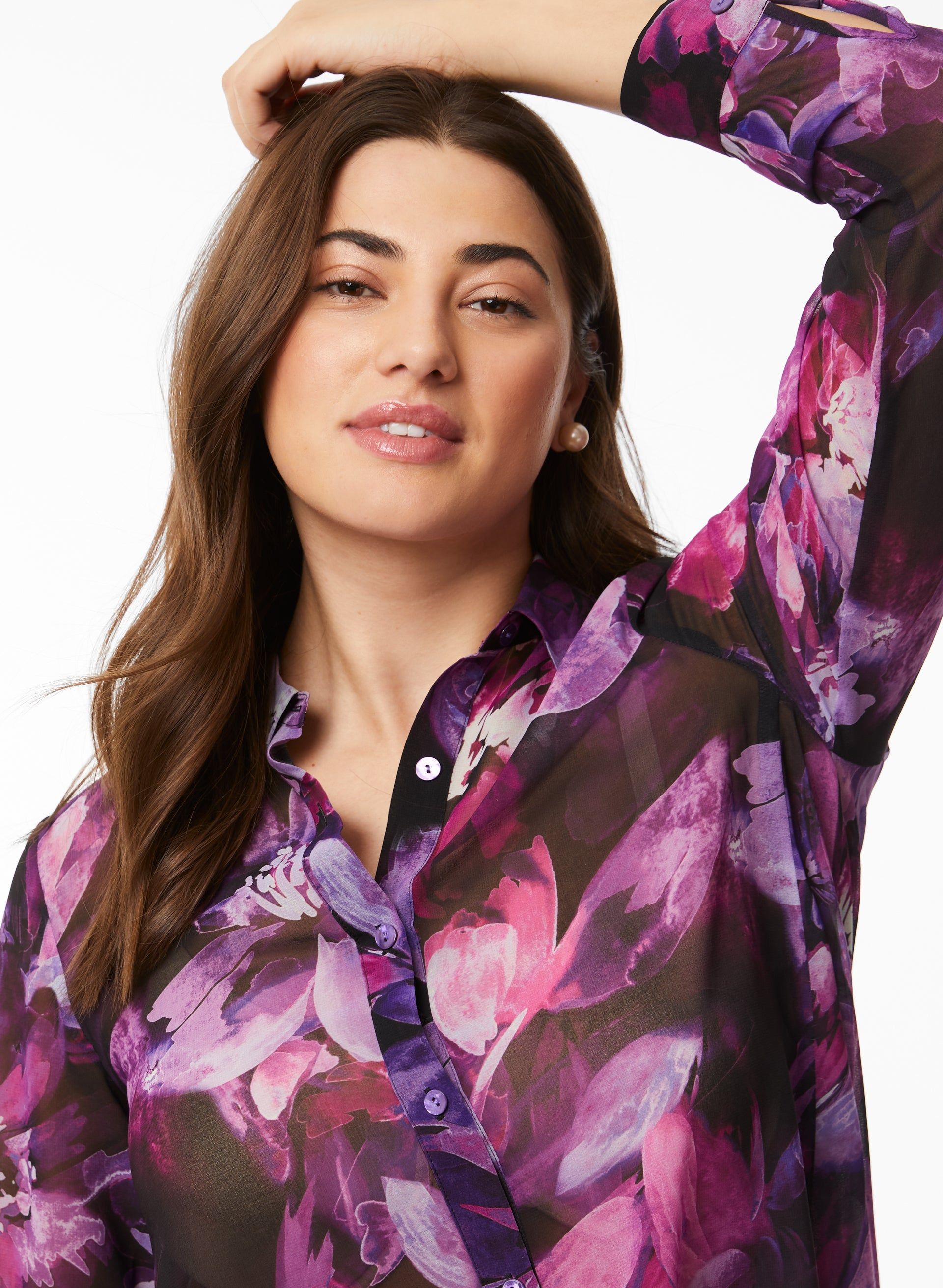 Floral Print Button-Up Blouse sold by Laura product image thumbnail 2