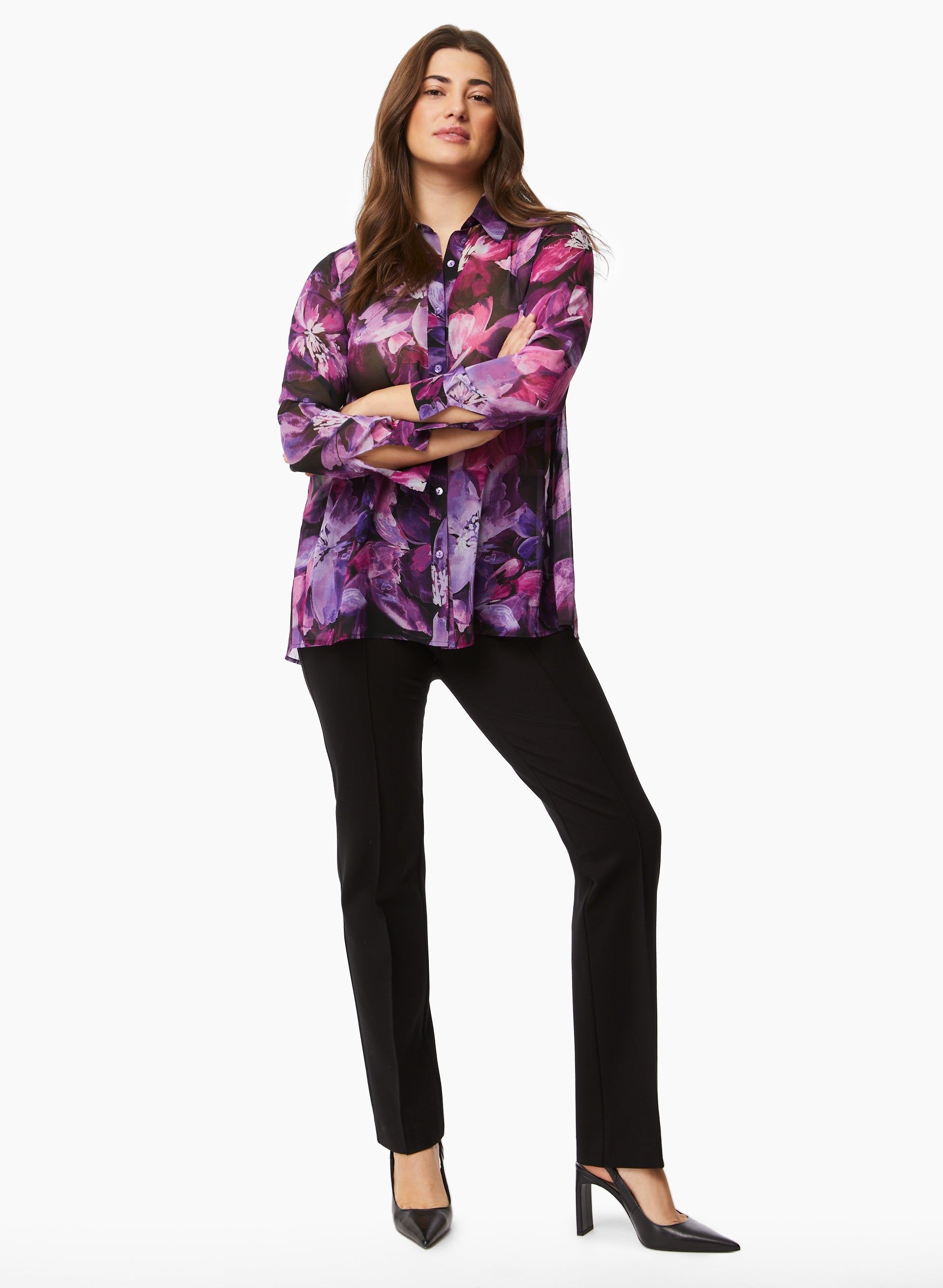 Floral Print Button-Up Blouse sold by Laura product image thumbnail 4