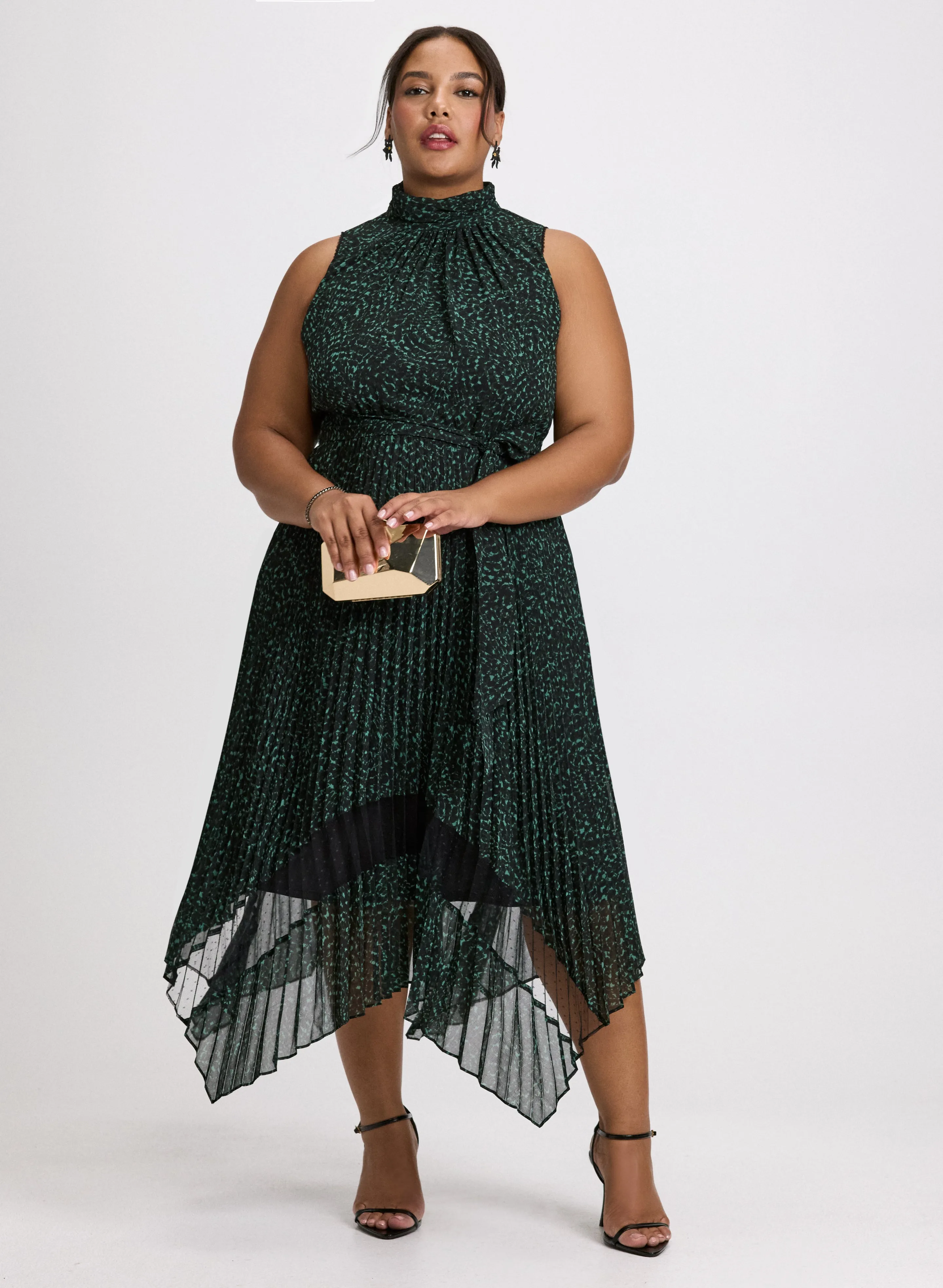 Geometric Print Asymmetrical Hem Dress sold by Laura