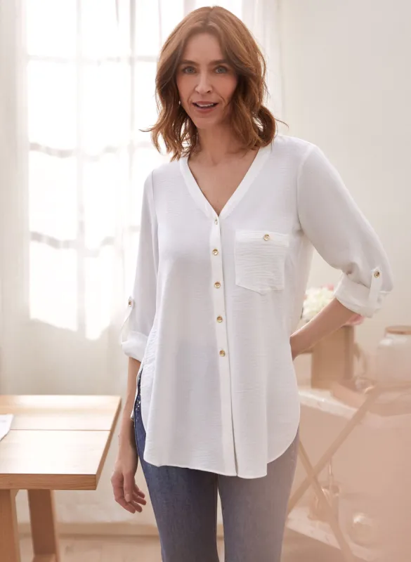 Roll-Up Sleeve Blouse sold by Laura
