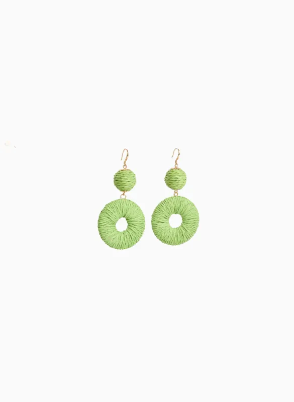 Raffia Doughnut Dangle Earrings sold by Laura